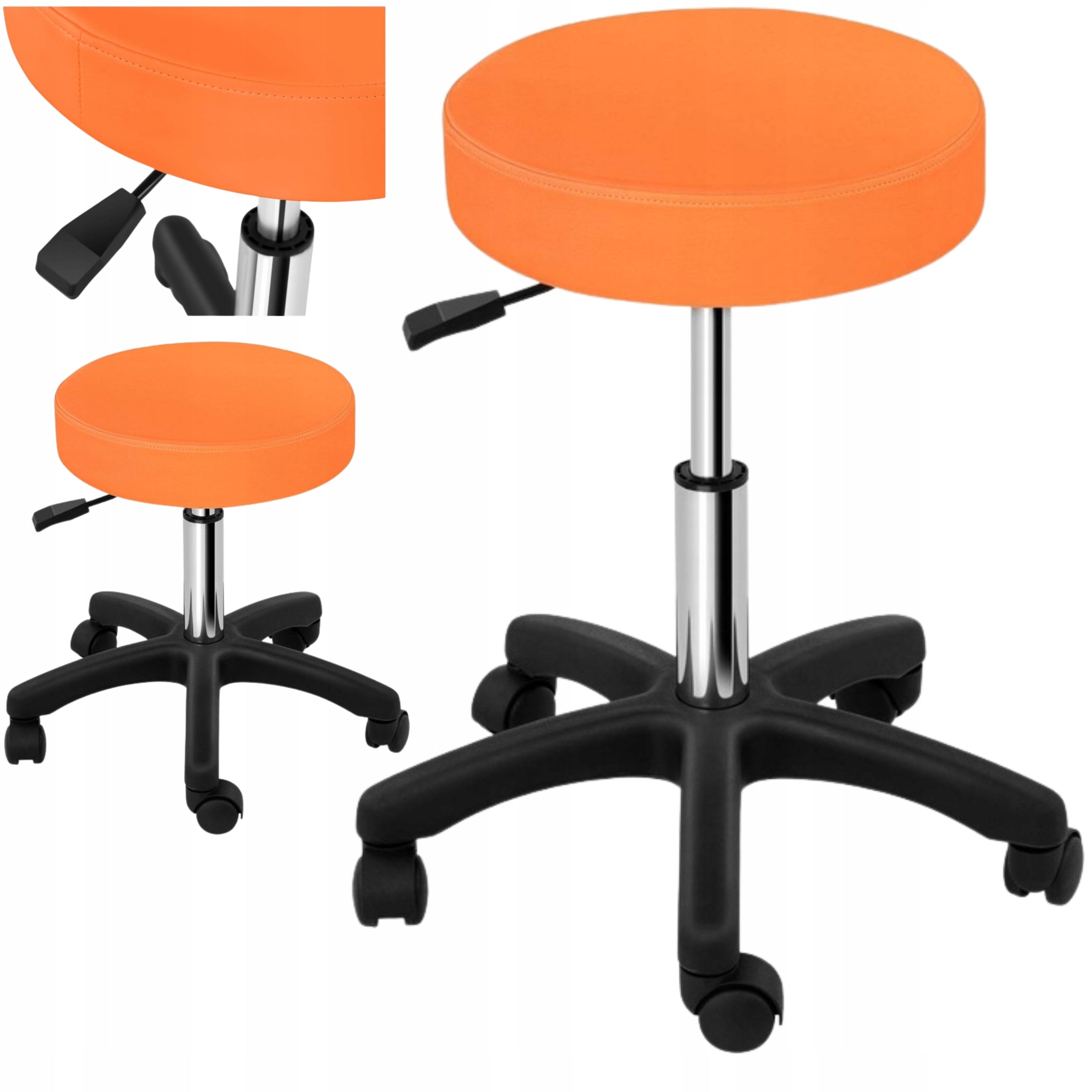 Cosmetic Stool Hairdressing Chair SPA Hoker Mobile Orange