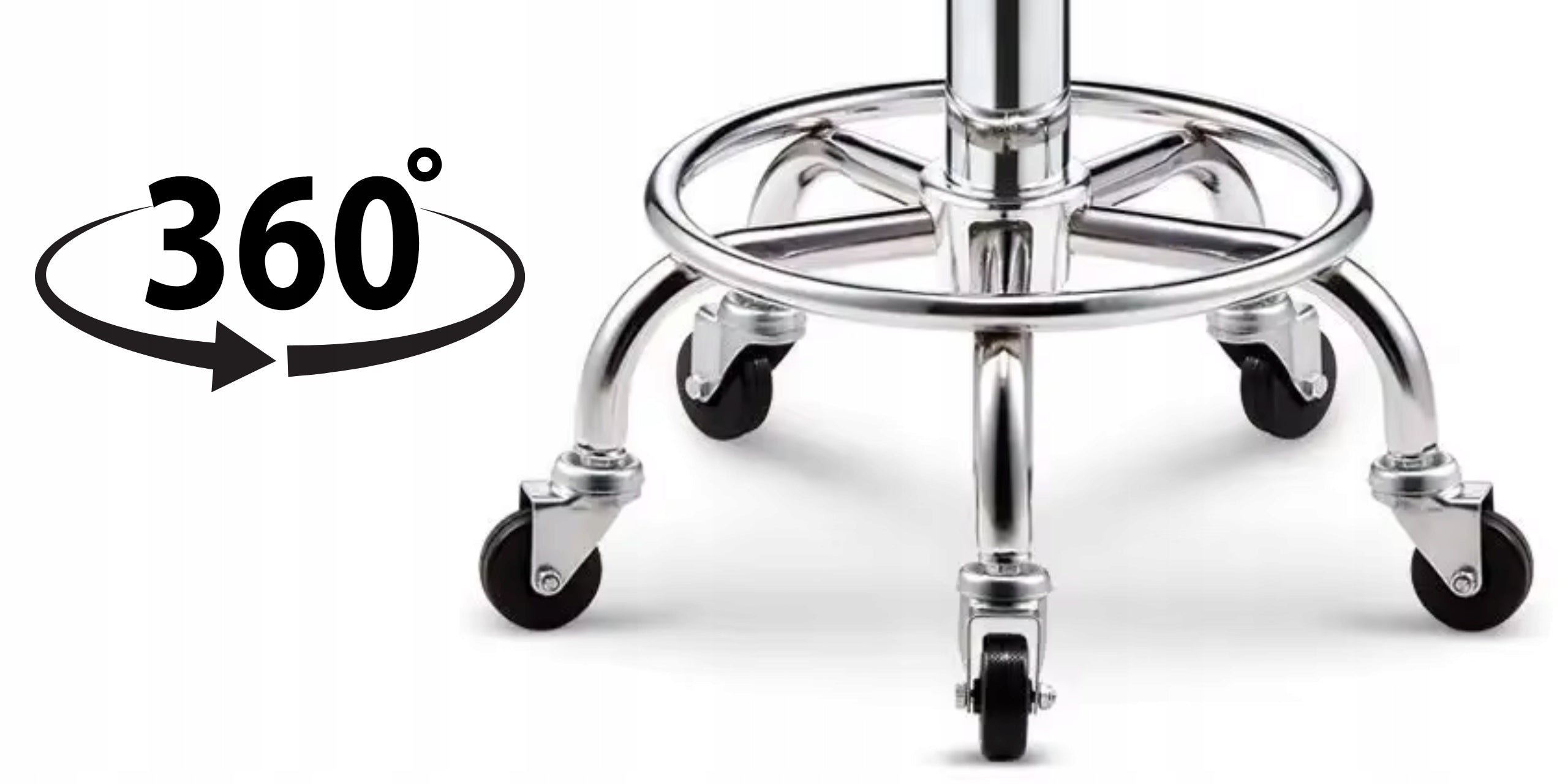Cosmetic Stool Hairdressing Stool Rotary RINO Black Adjustable Medical device no