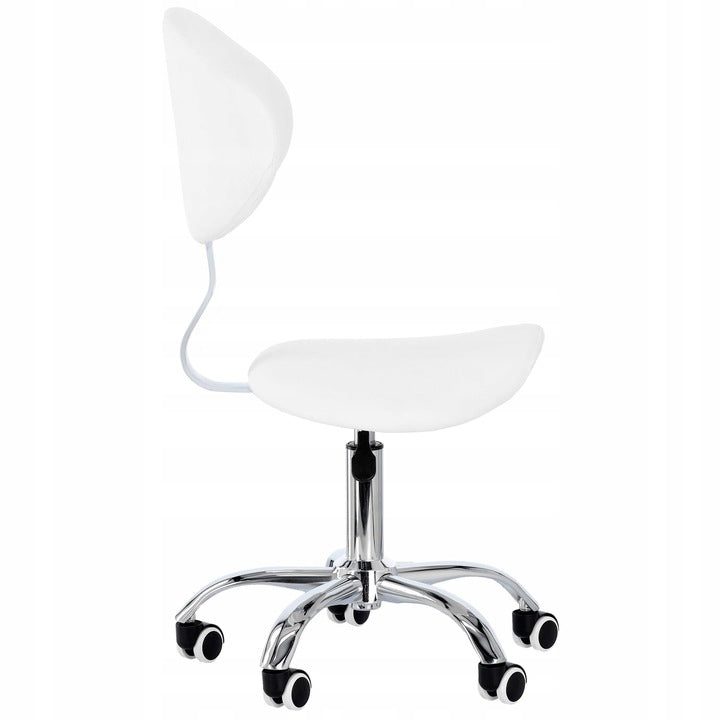 Cosmetic Stool White Hairdressing Mobile Chair With Backrest Hoker