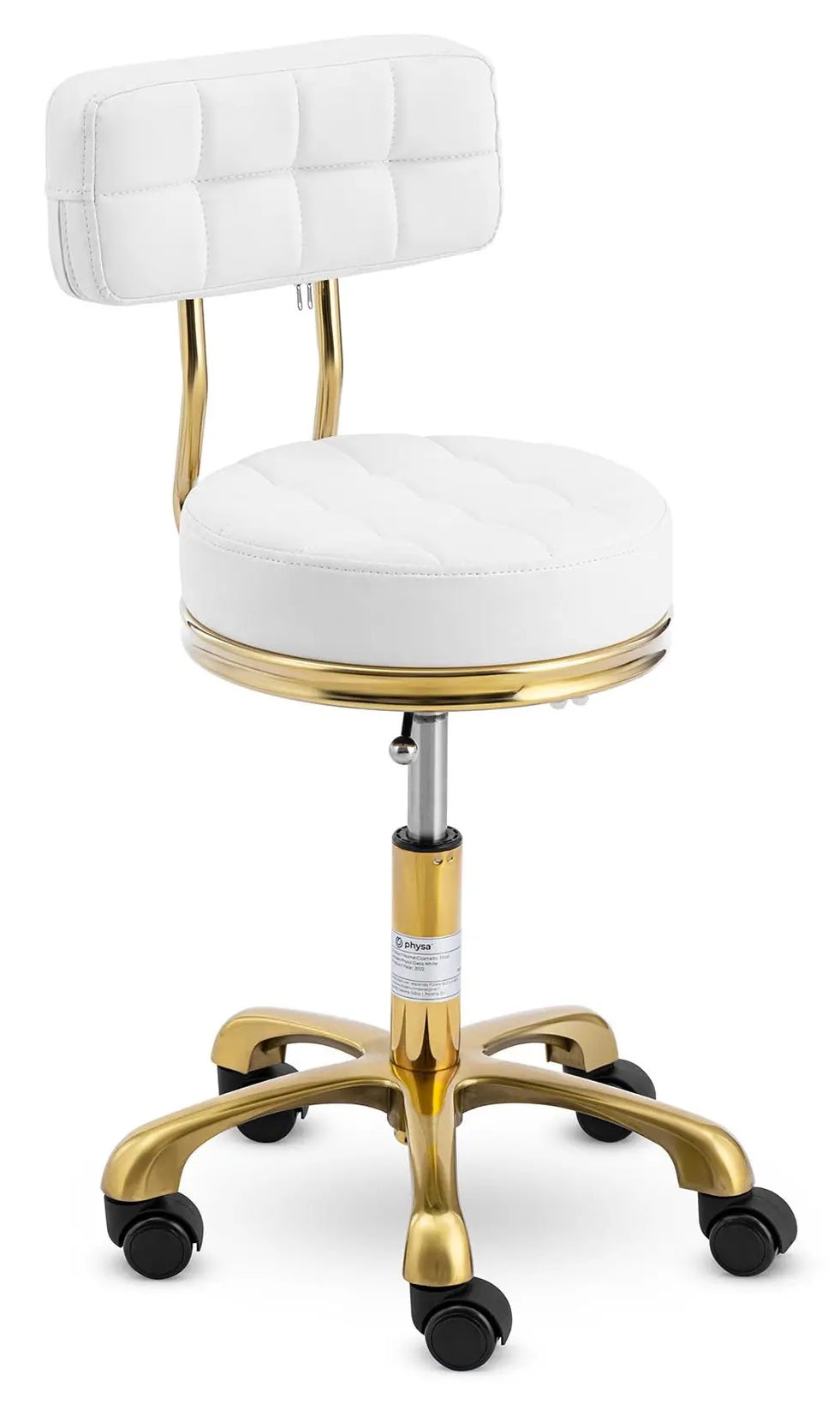 Cosmetic chair on wheels 47-61cm 150kg PHYSA PHYSA GELA WHITE