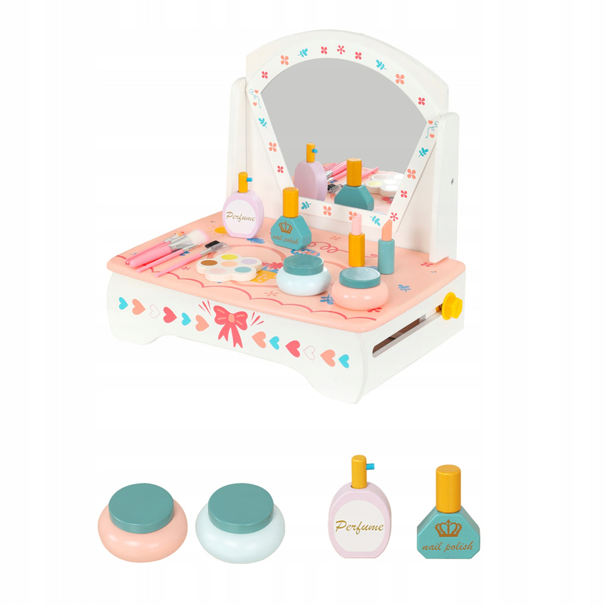 Cosmetic dressing table with mirror for children wooden for the youngest AGA Brand Aga4Kids