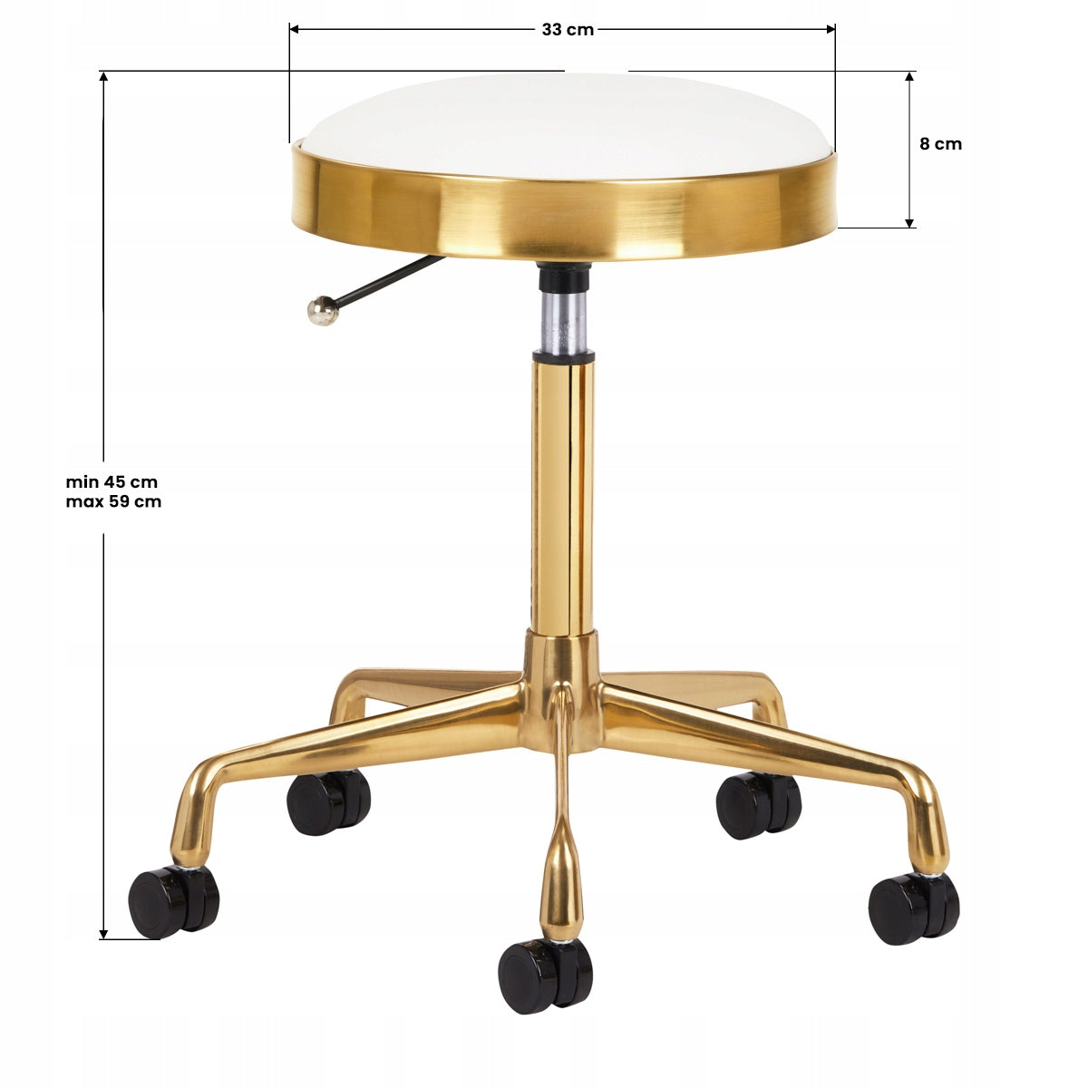 Cosmetic stool H7 gold white Model 140262