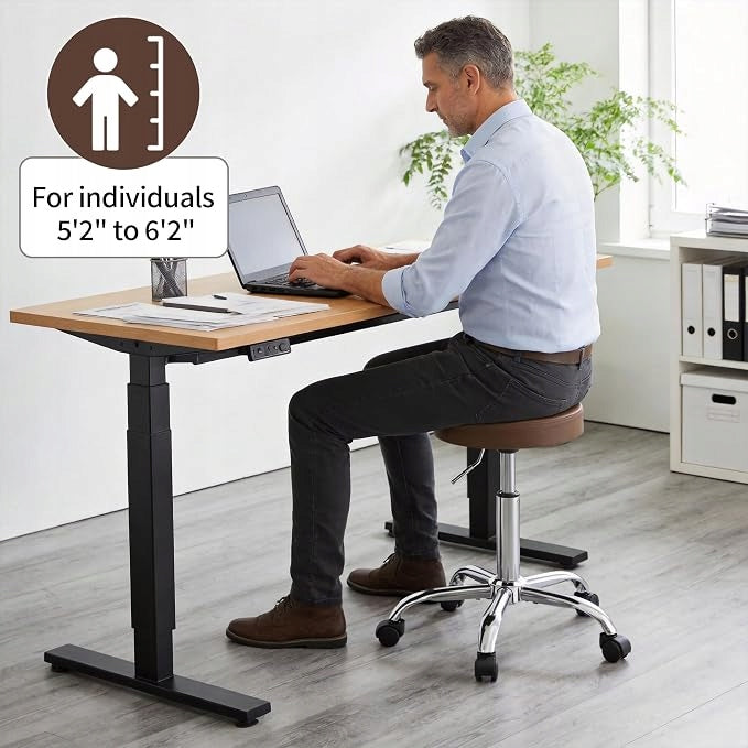 Cosmetic stool adjustable 54-72 cm armchair office chair round grey Manufacturer code 10040604