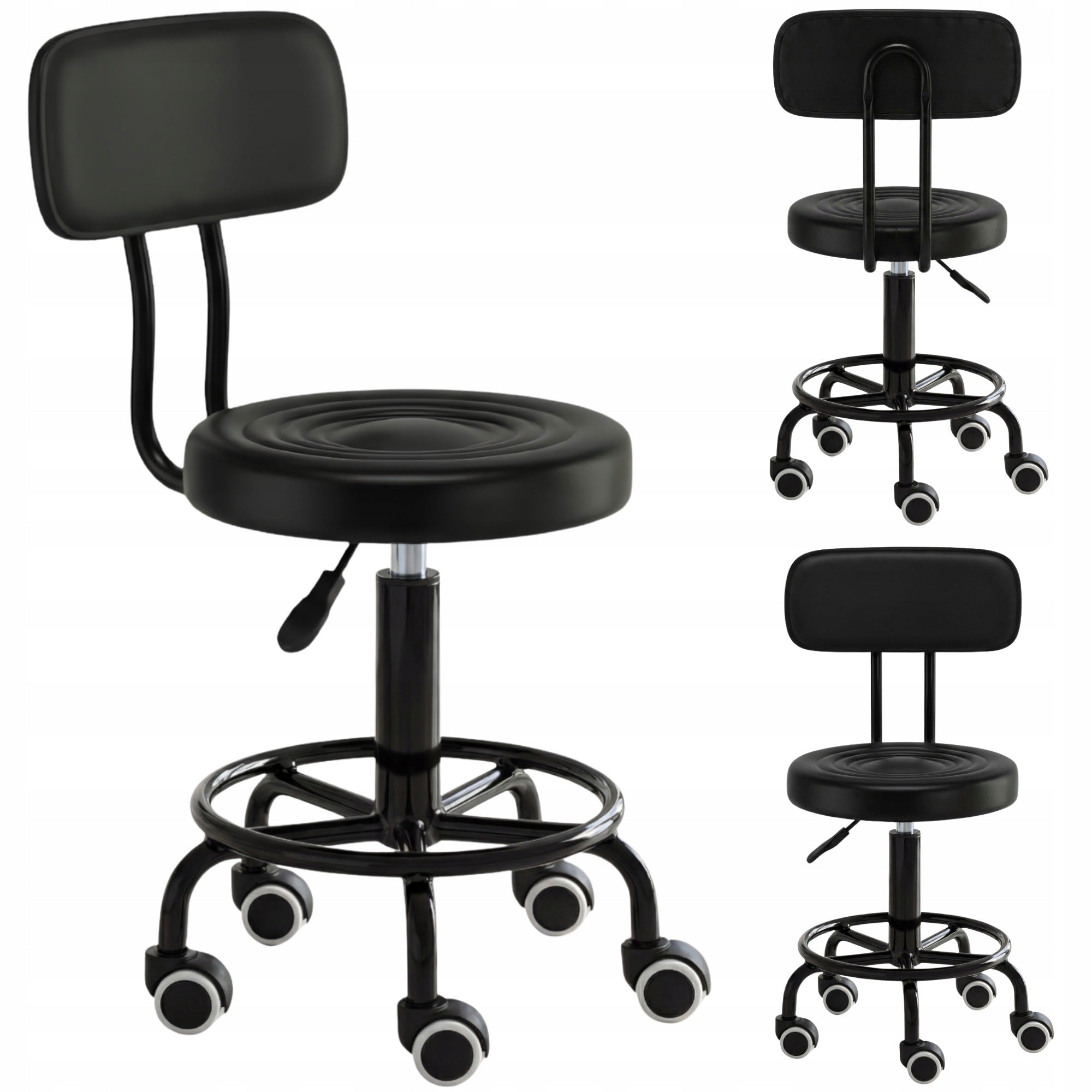 Cosmetic stool hairdresser chair bar stool saddle SPA mobile black