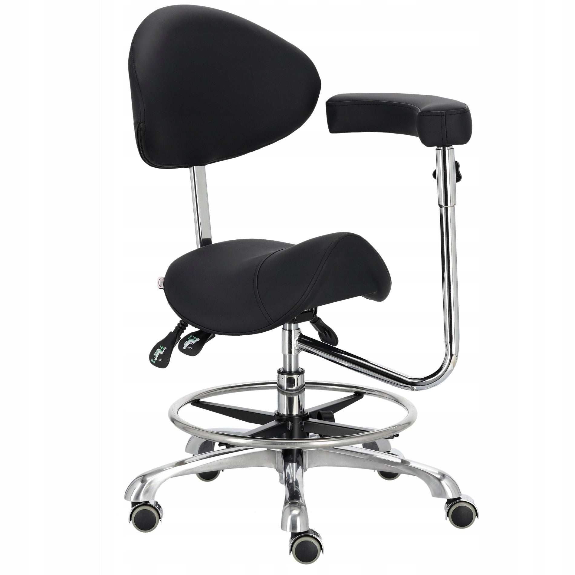 Cosmetic stool hairdresser saddle with backrest chair bar stool SPA mobile Brand Calissimo