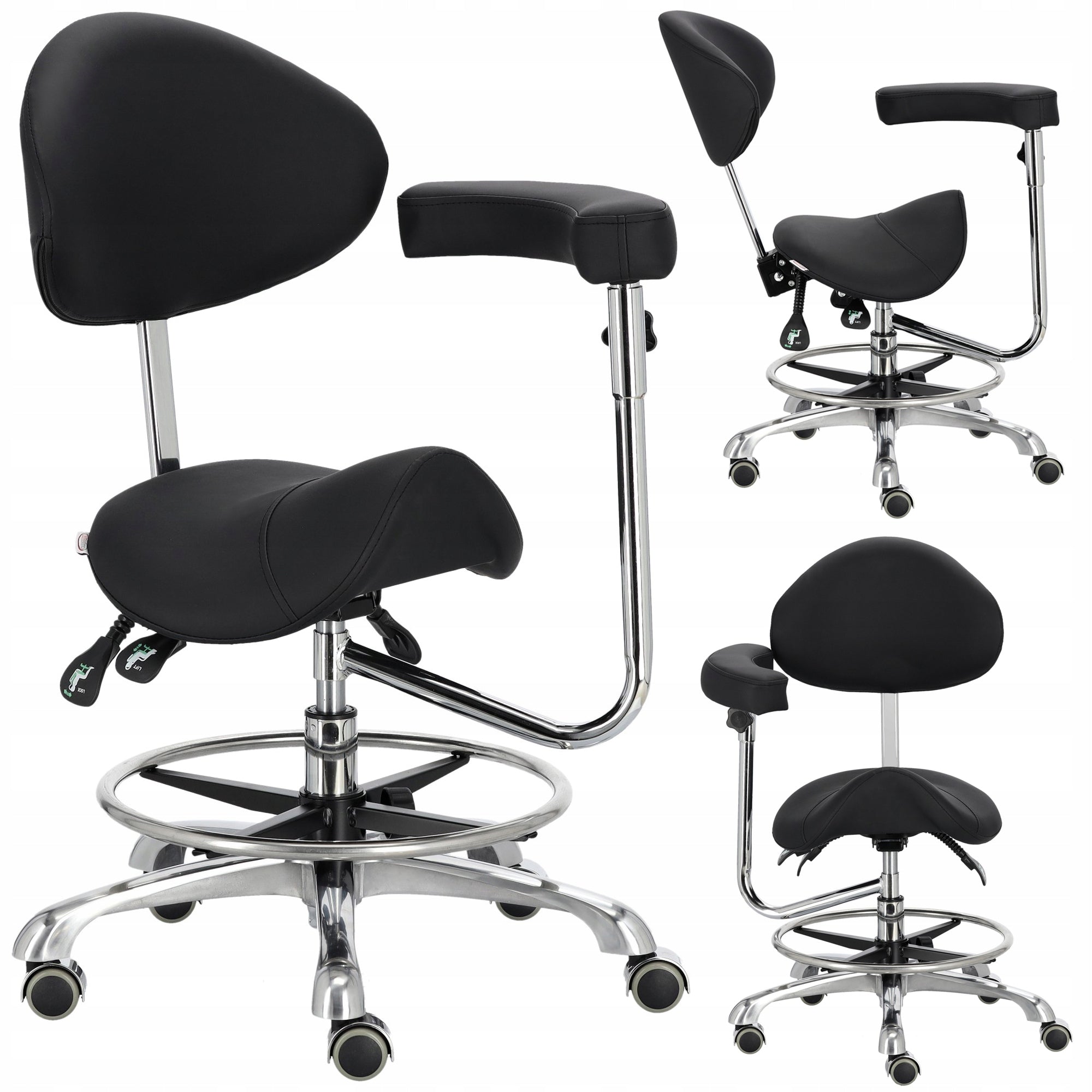 Cosmetic stool hairdresser saddle with backrest chair bar stool SPA mobile