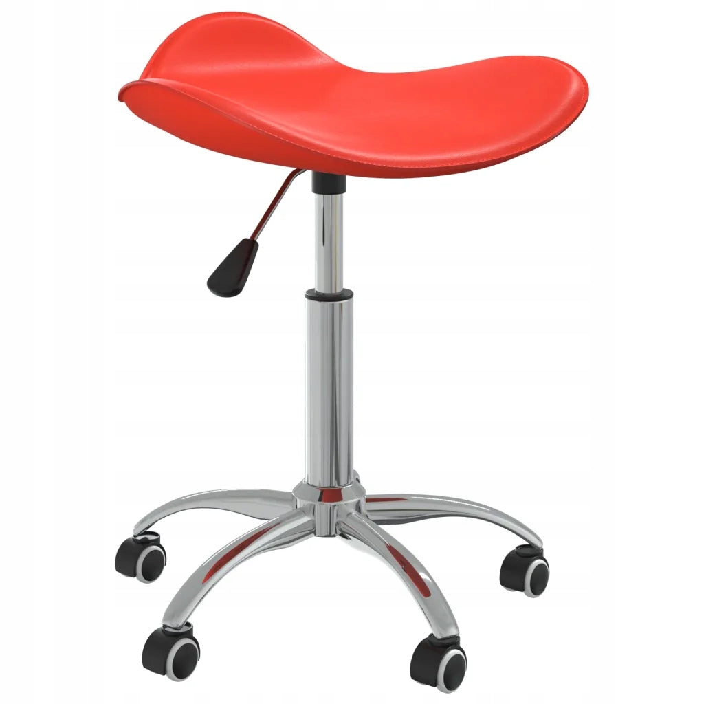 Cosmetic stool, red, faux leather