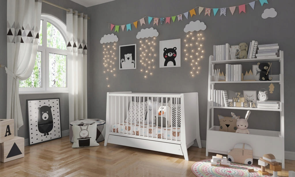 Cosmo Baby Crib with Drawer Teethers 120x60 White Pine Wood Packaging status original