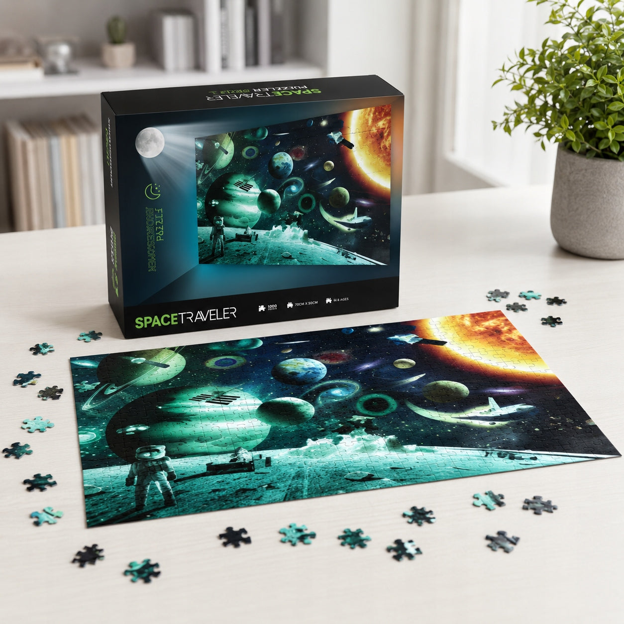 Cosmonaut Fluorescent Puzzle 1000 el. for Adults Brand nerd hunters
