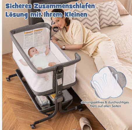 Costway 85 x 63 cm grey cradle
