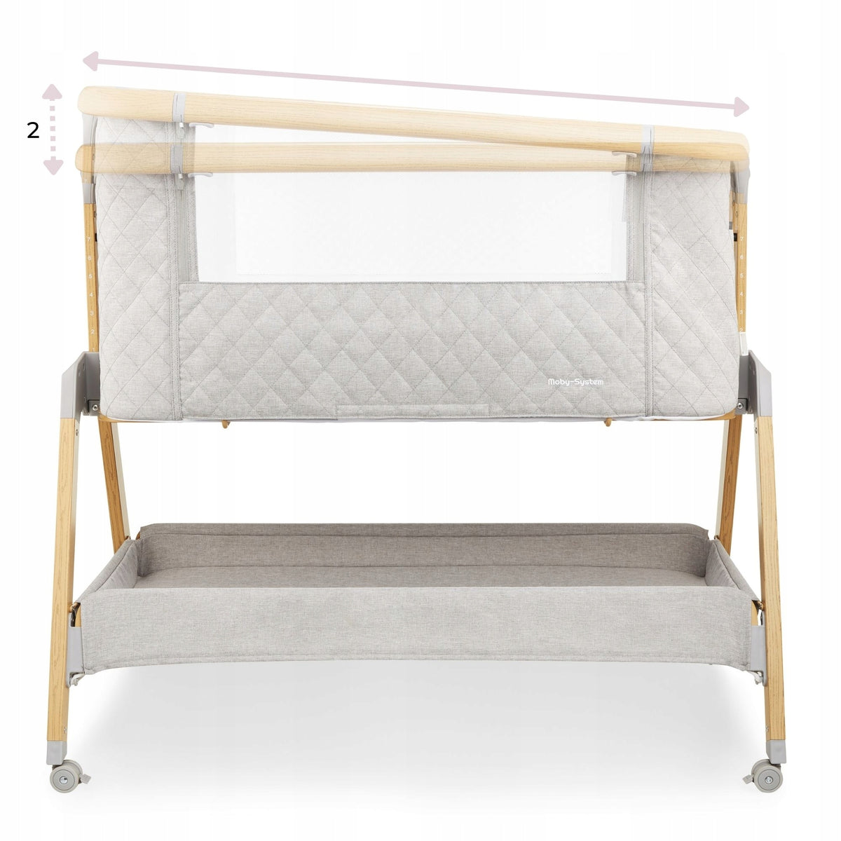 Cot Delivery Tourist Wooden With Shelf Folding Compact 3in1 Brand Moby System