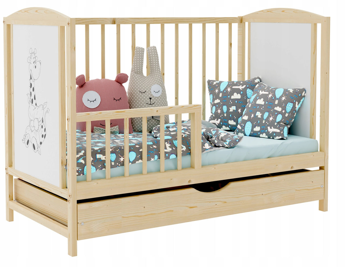 Cot FAIRY TALE drawer pine 120x60 Brand Bobas