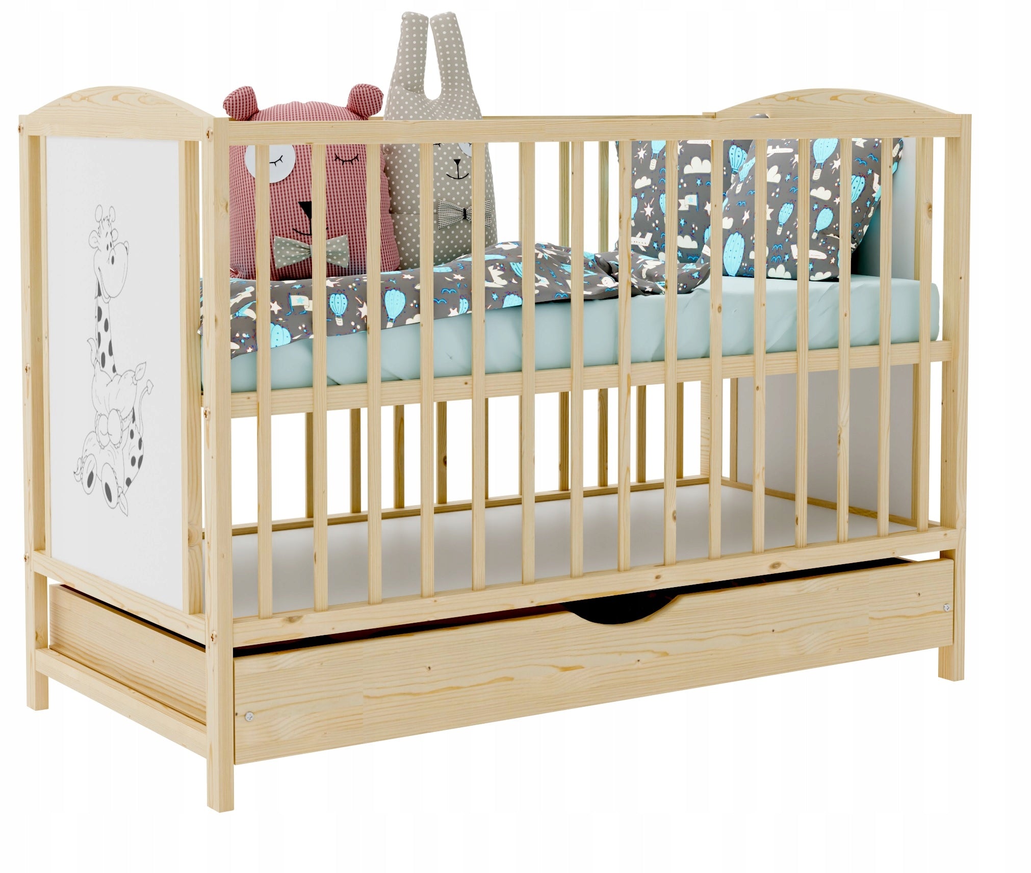 Cot FAIRY TALE drawer pine 120x60