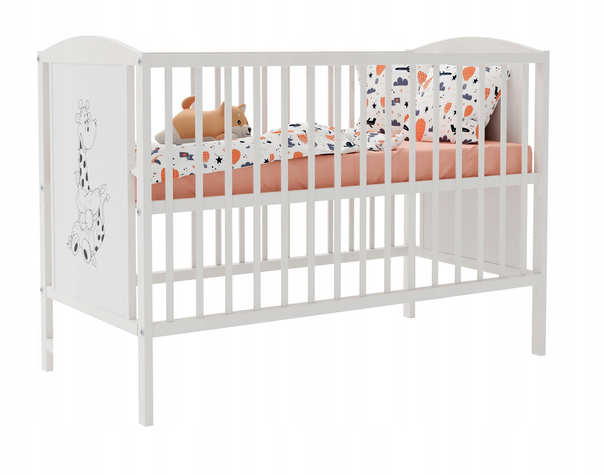 Cot FAIRY TALE white giraffe b/sz 120x60