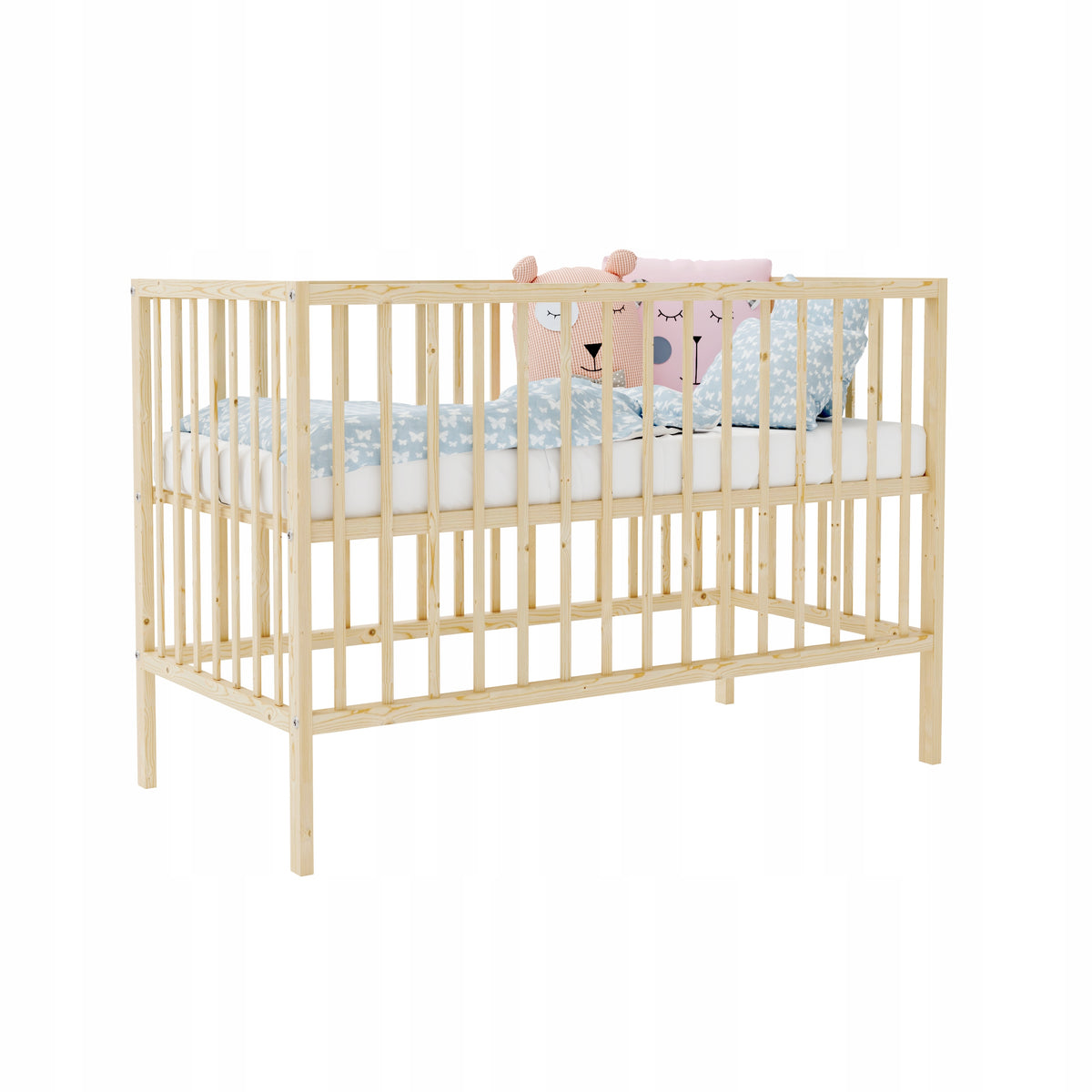 Cot MAGDA b/sz pine couch with railing 120x60 Packaging status original