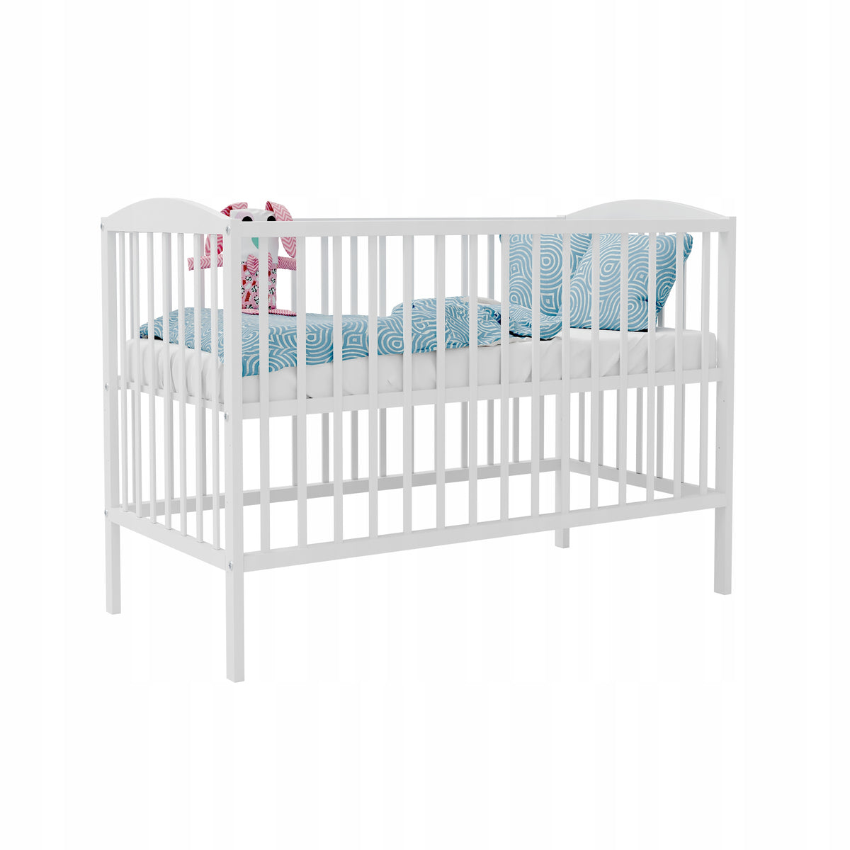 Cot b/sz OLA WHITE 120x60 cm