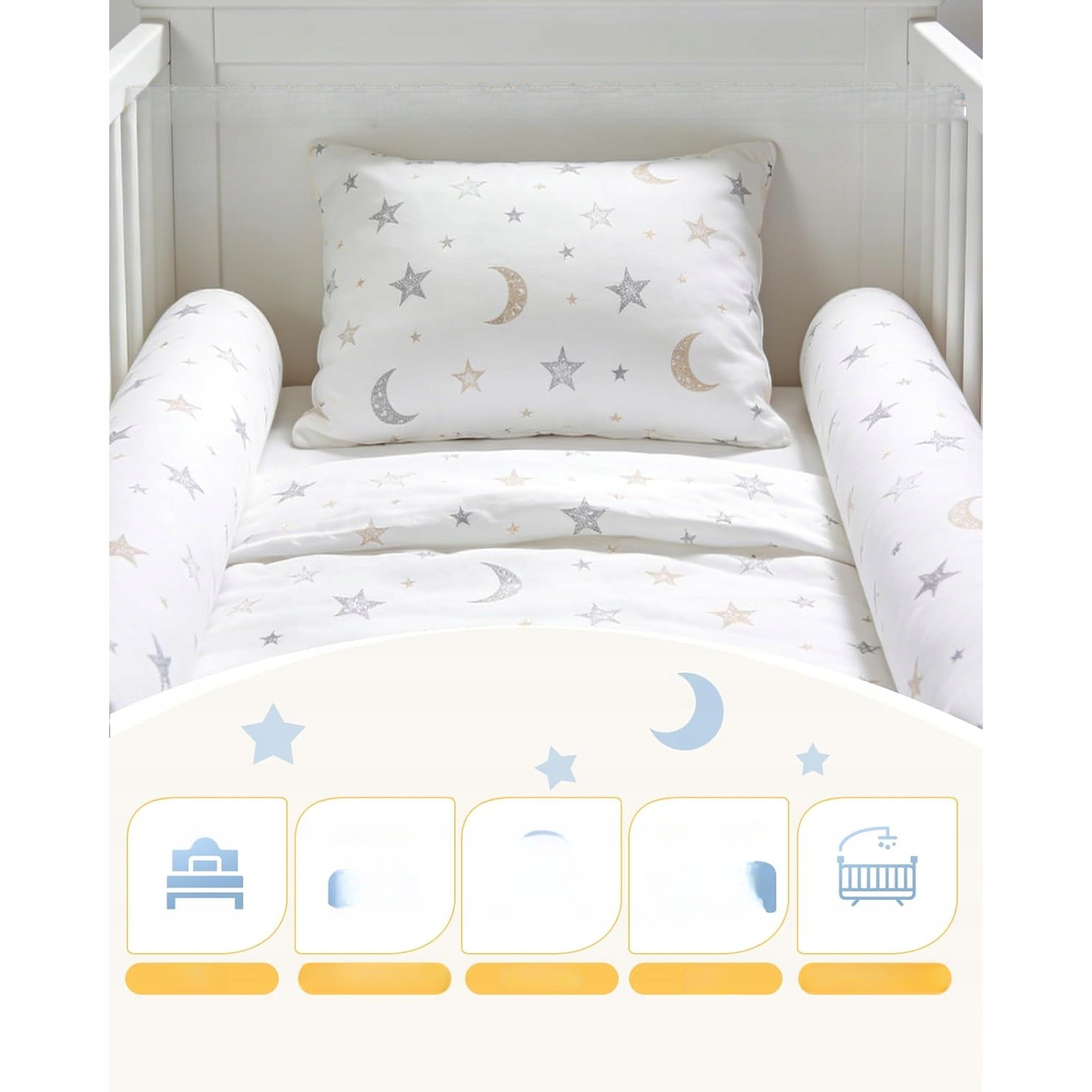 Cot barrier safety barrier for bed 2 pcs grey protection Brand Bedee