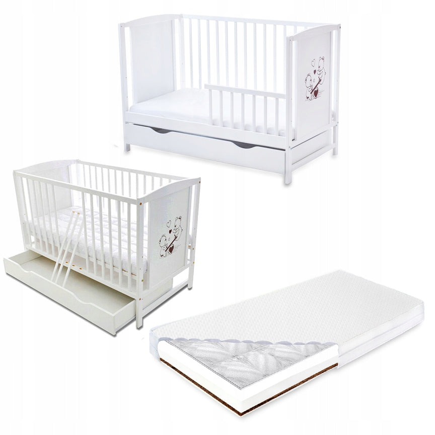 Cot with drawer FAIRY TALE + BARRIER + mattress GPK
