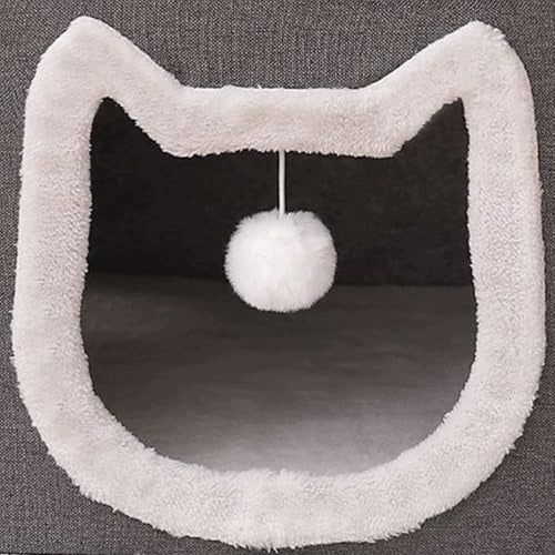 Cottage Cat Bed Scratcher Mat Booth with Pompom Grey 39x39x36 I313 Manufacturer code I313