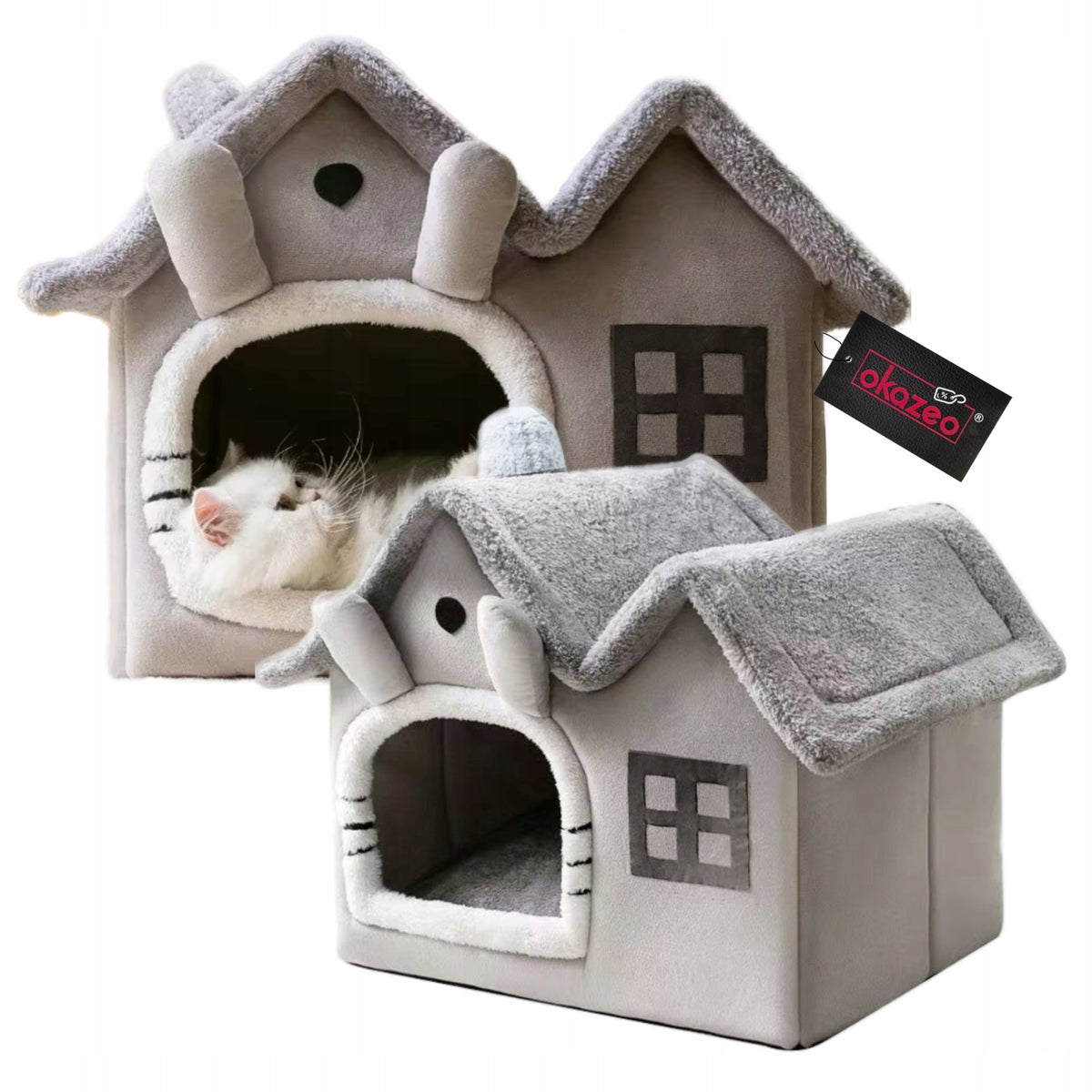 Cottage bed booth playpen soft plush for cat and dog comfortable