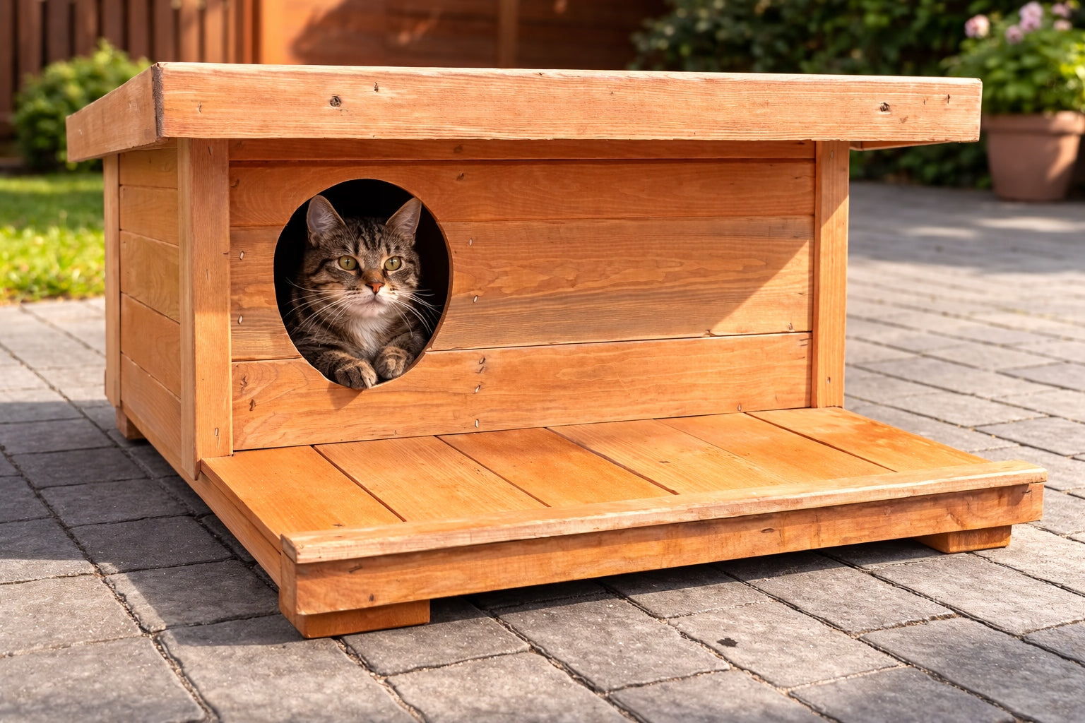 Cottage / booth / cat kennel all already insulated 72 x 62 x 40 cm Product width 62 cm