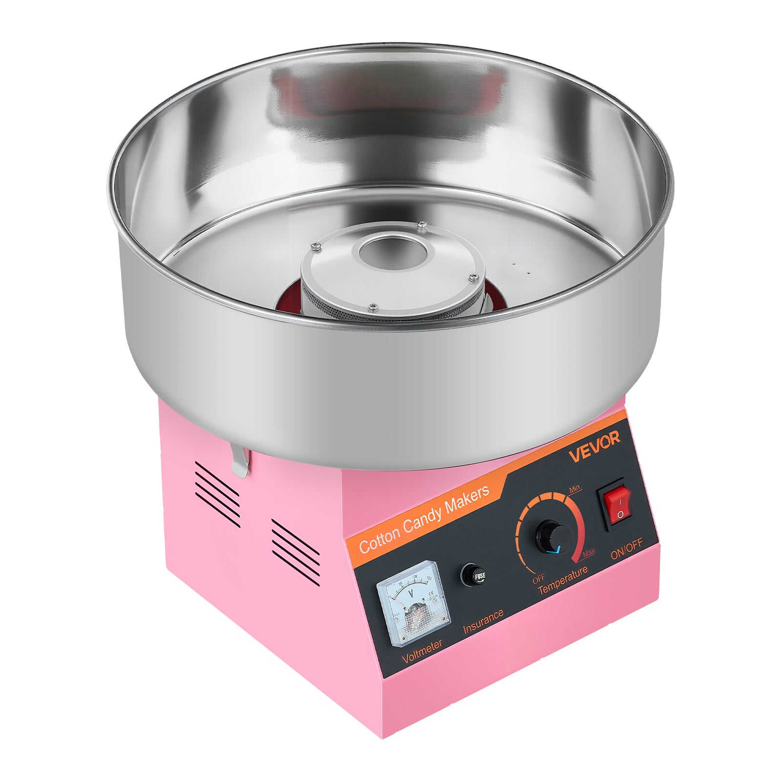 Cotton Candy Machine 1000W Commercial With Built-in Thermostat Pink