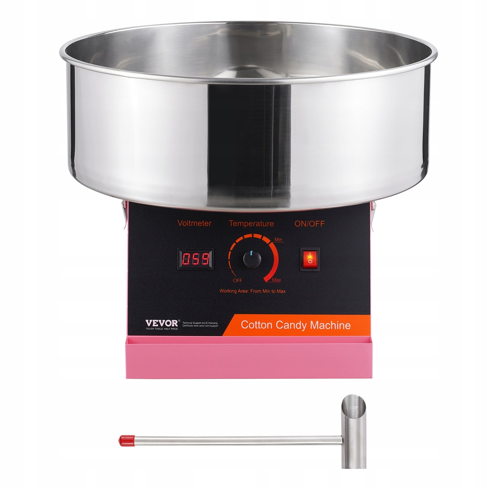 Cotton Candy Machine 1KW Electric Cotton Candy Machine Pink Brand Vevor