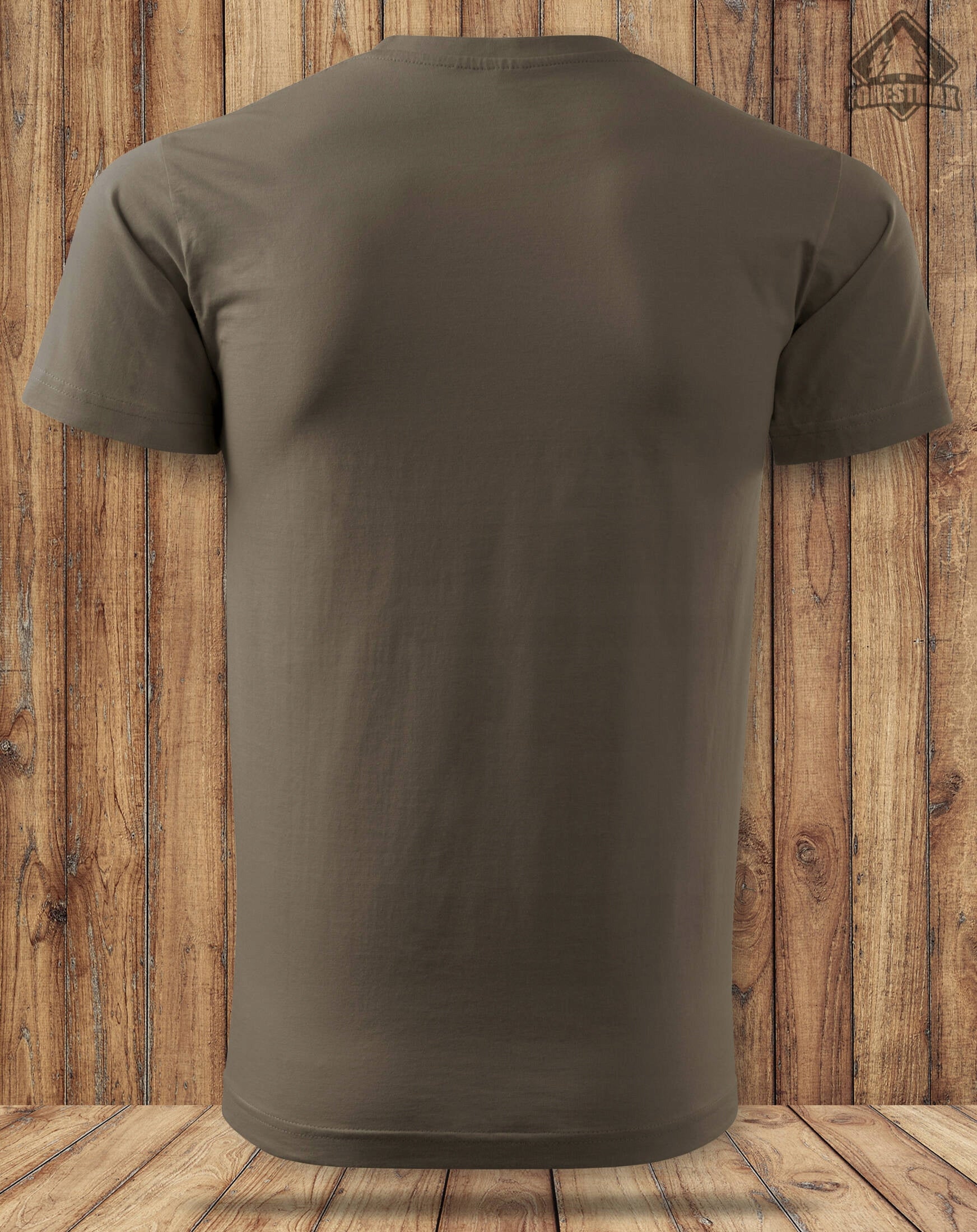 Cotton T-shirt for Angler Forestmax brown short sleeve wz. OKOŃ XXL Brand ForestMax