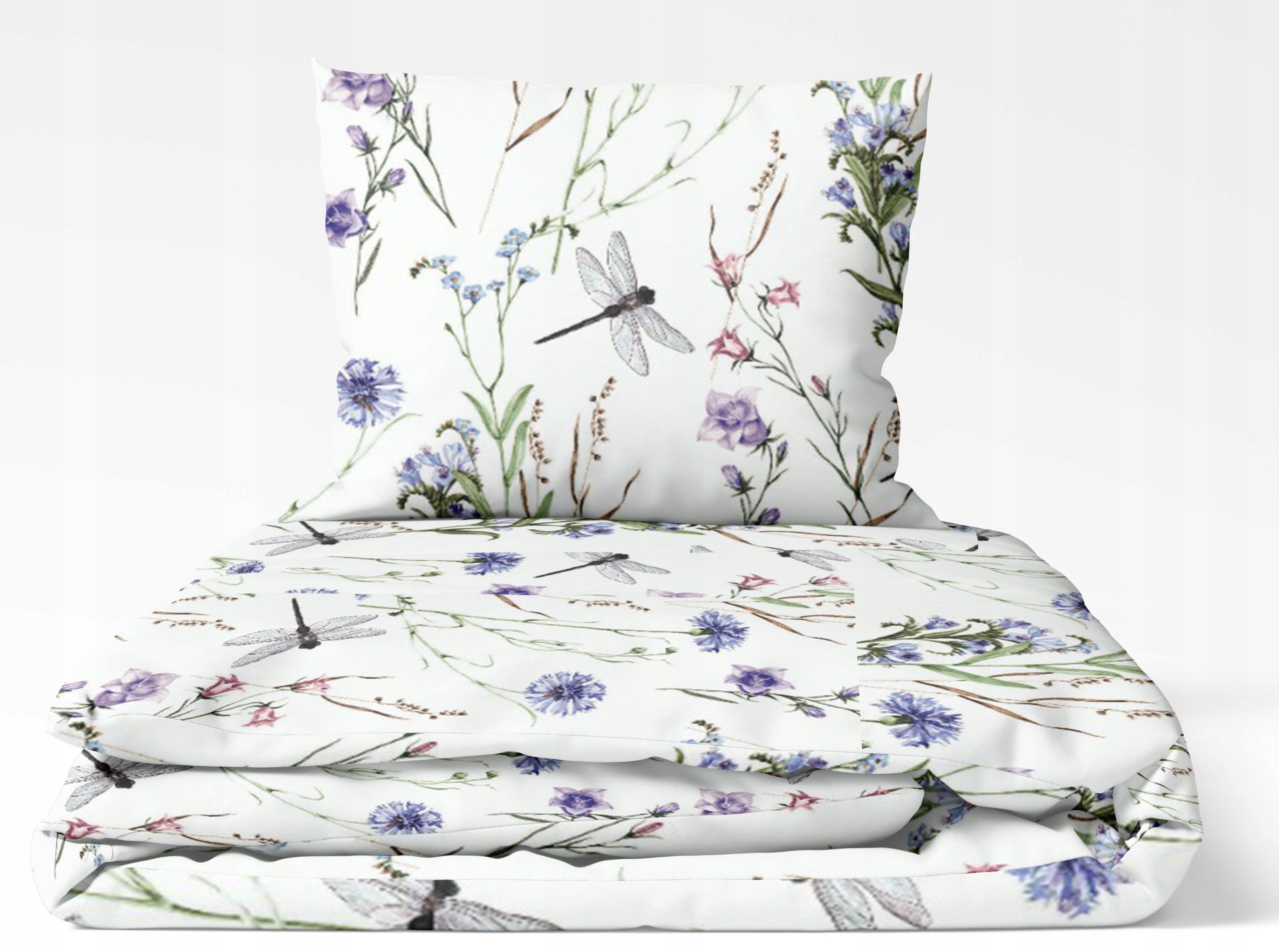 Cotton bedding 160x200 poland flowers with dragonfly 100% gift