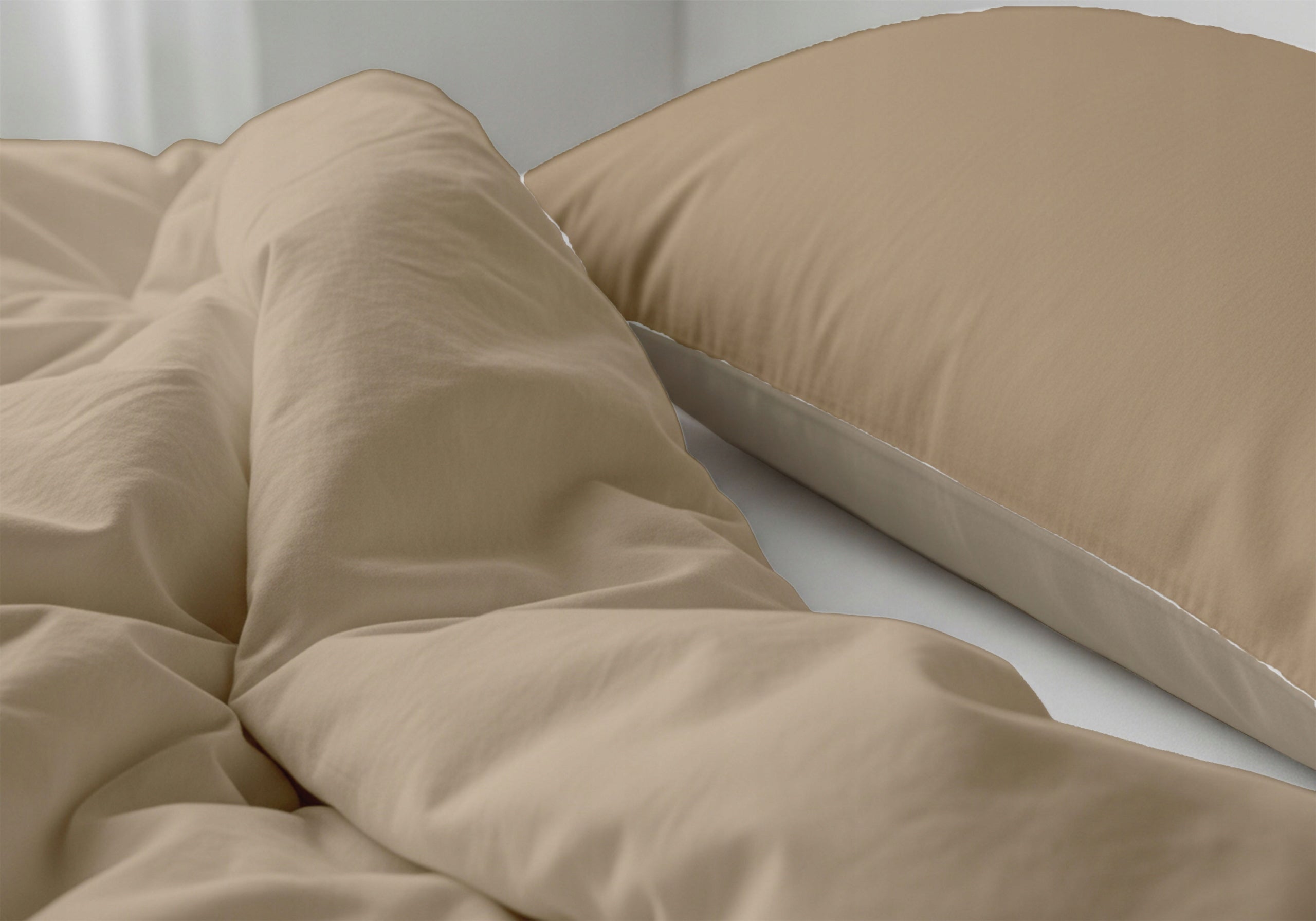 Cotton bedding 220x200 Poland PREMIUM monochromatic, plain, beige Brand no brand