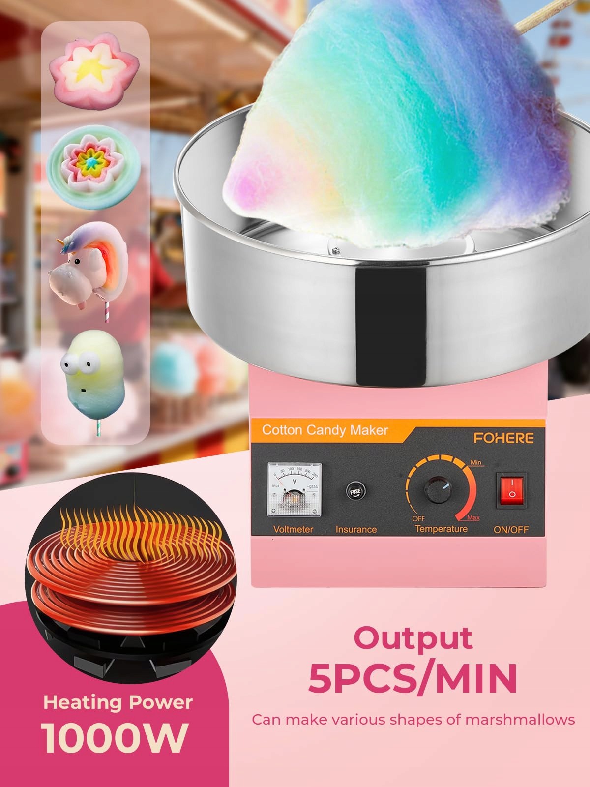 Cotton candy machine FOHERE 1000 W bowl 38 cm Manufacturer code 5907094127673