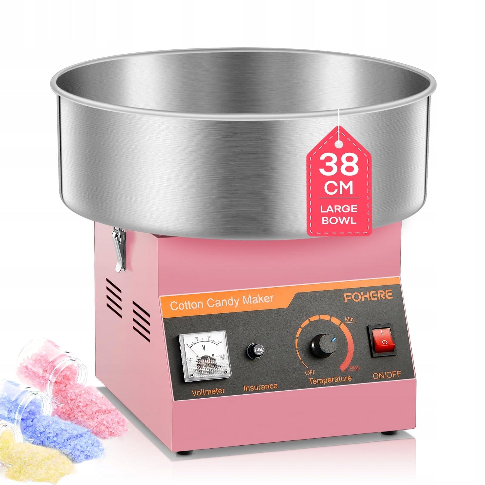 Cotton candy machine FOHERE 1000 W bowl 38 cm