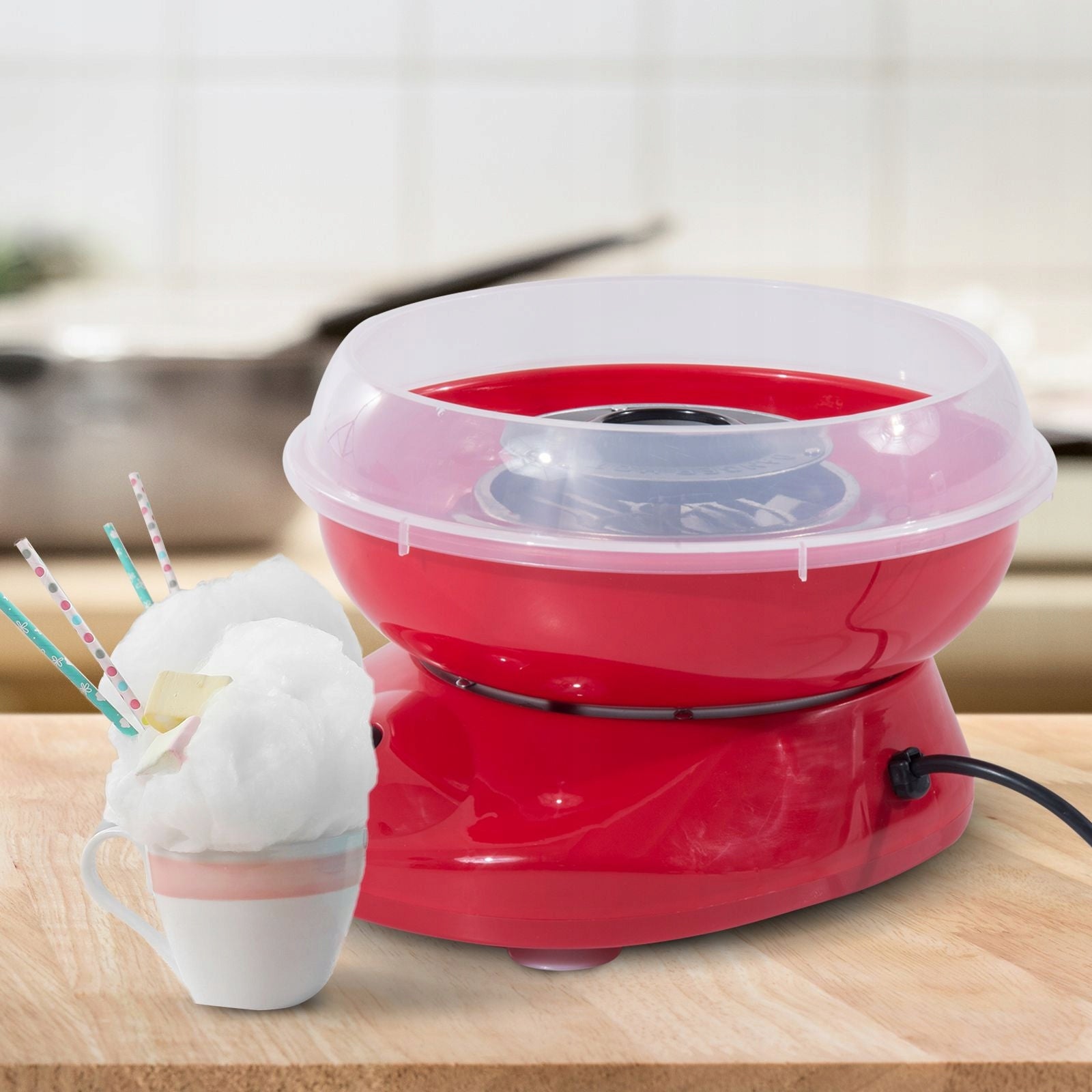 Cotton candy machine for home, 18 cm, 550W, red Brand no brand