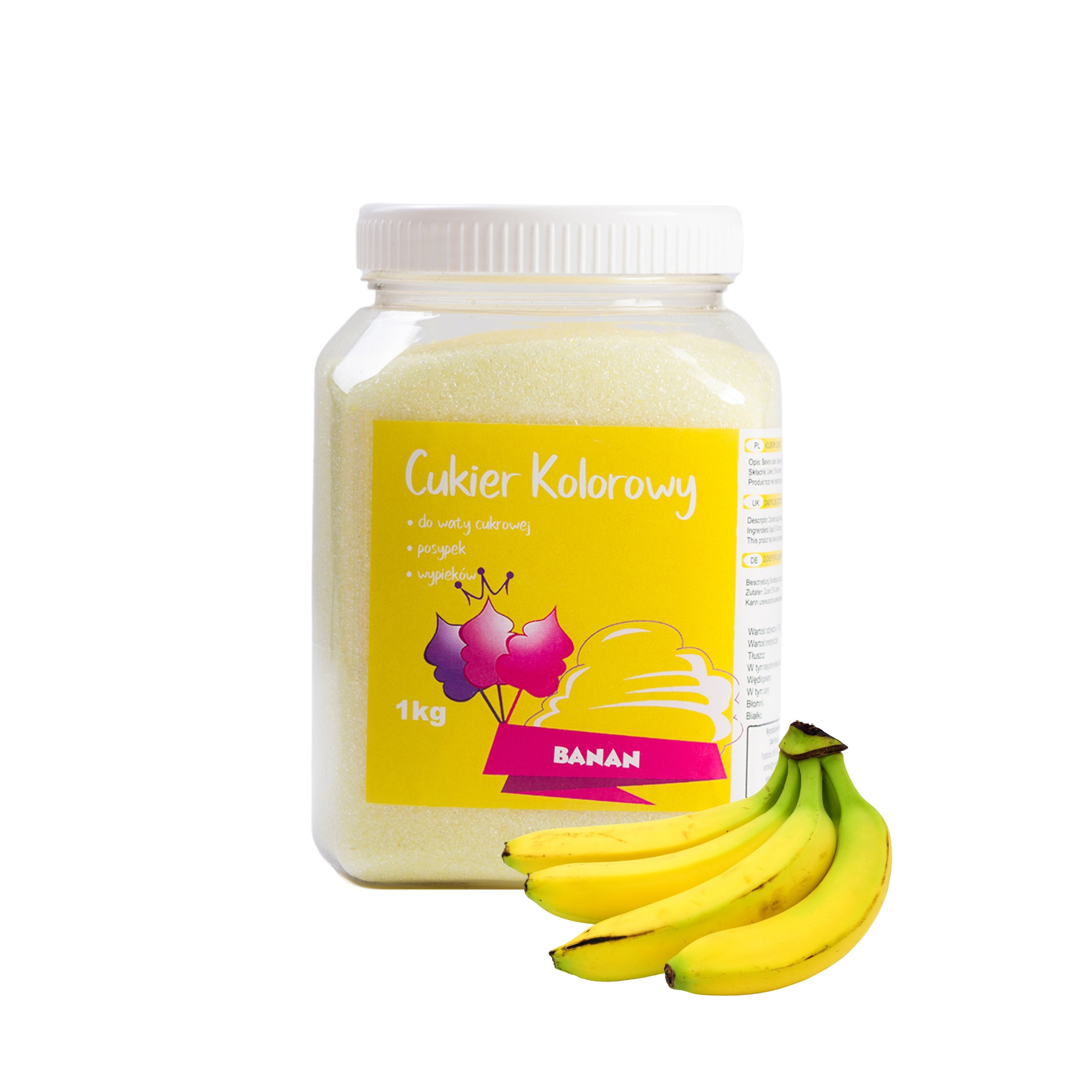 Cotton candy sugar - Banana 1kg Packaging status original