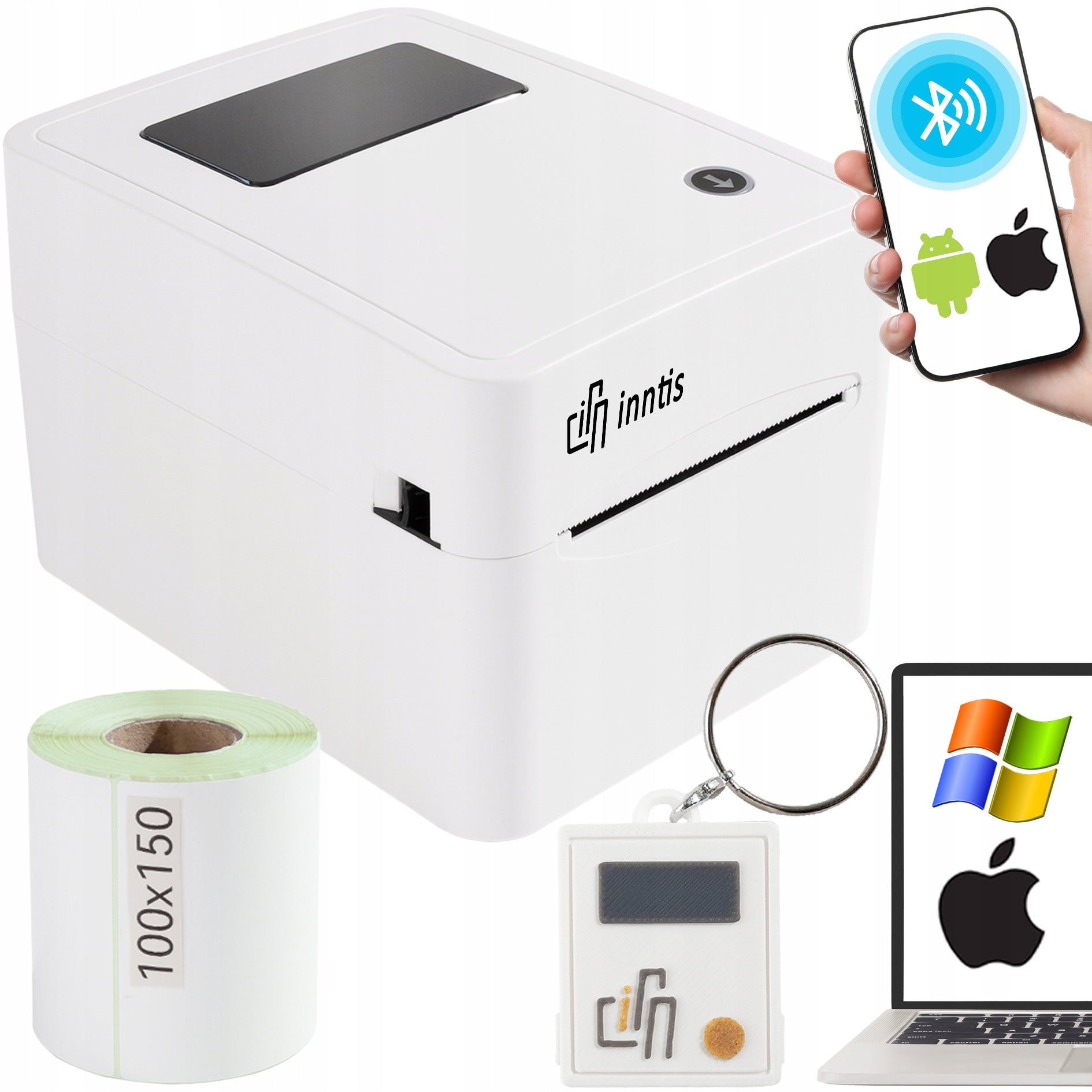 Courier Label Printer, Thermal, Bluetooth, USB, + Roll 100x150