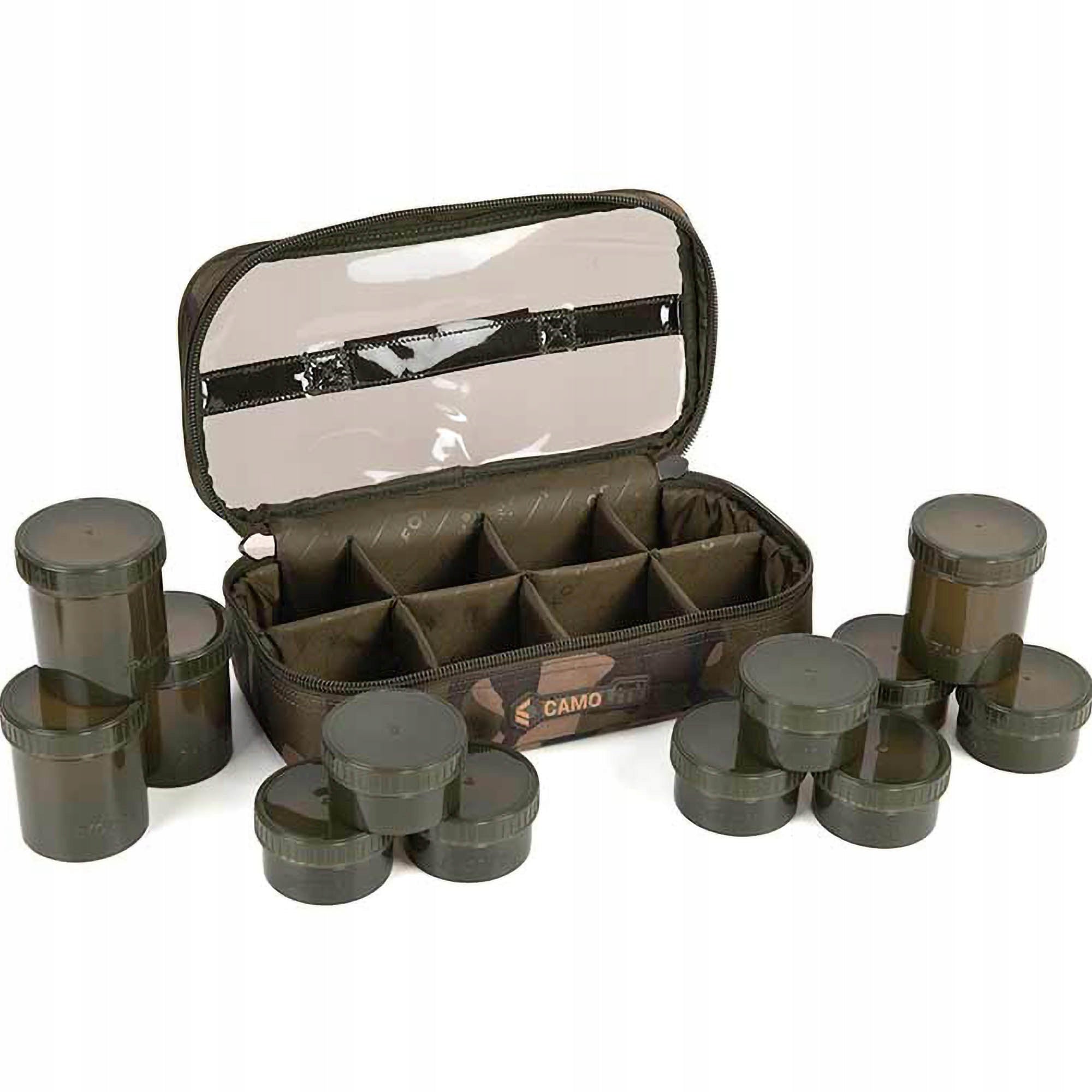 Cover With Containers Fox Camolite 12 Pot Hookbait case