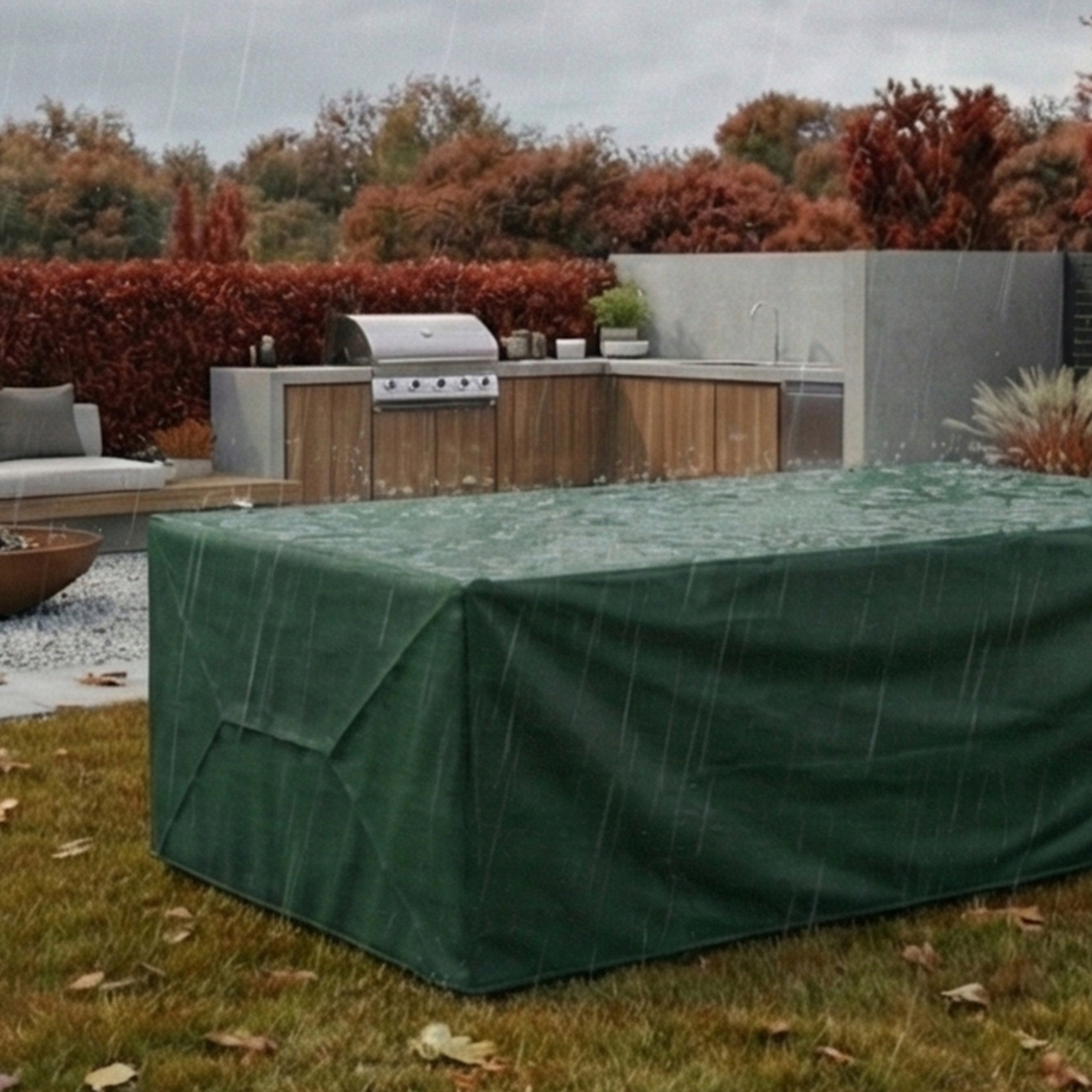 Cover for garden furniture table chairs waterproof strong 300x200x80cm XXL Product width 200 cm