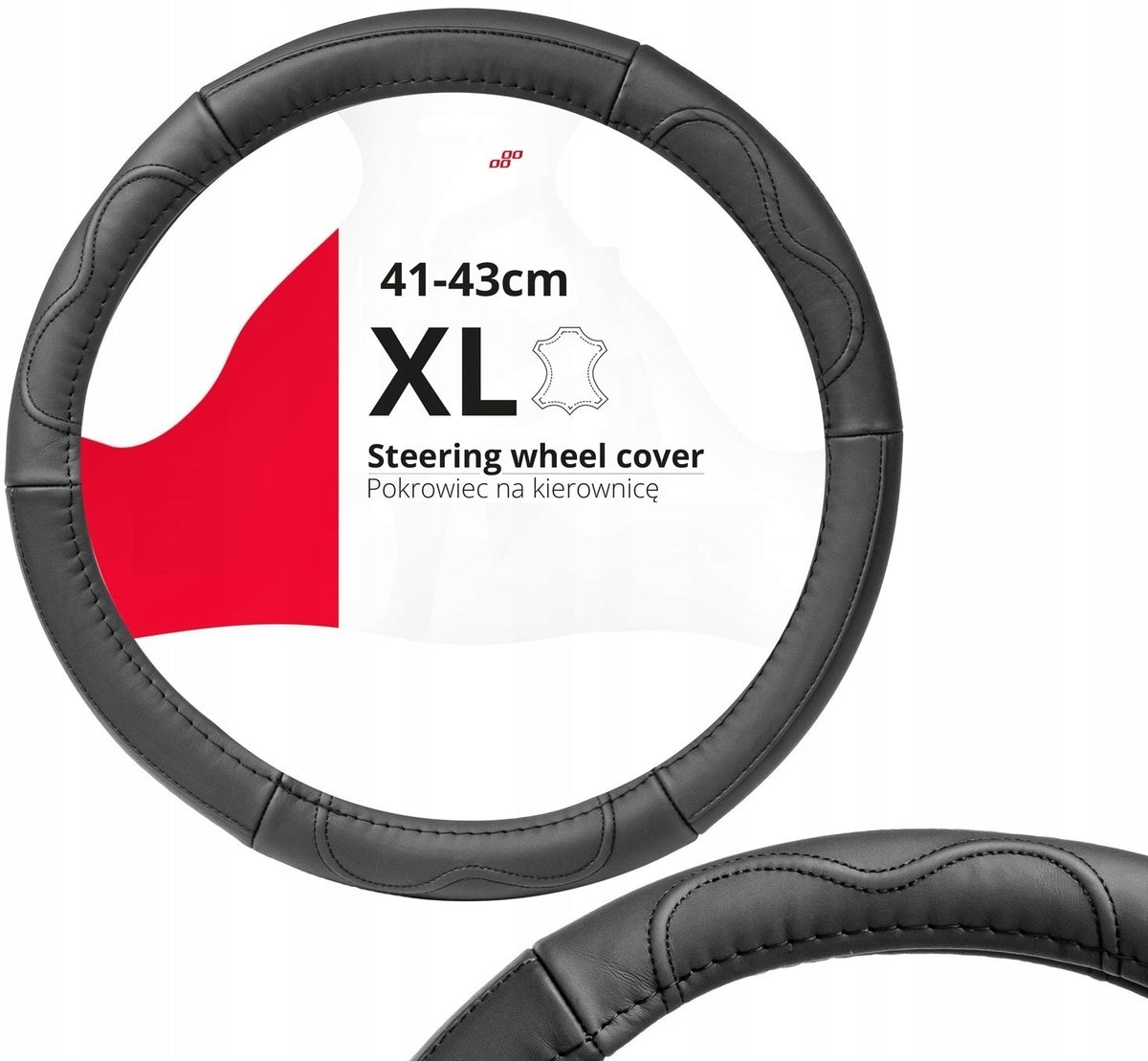 Cover leather car steering wheel cover size 41-43cm