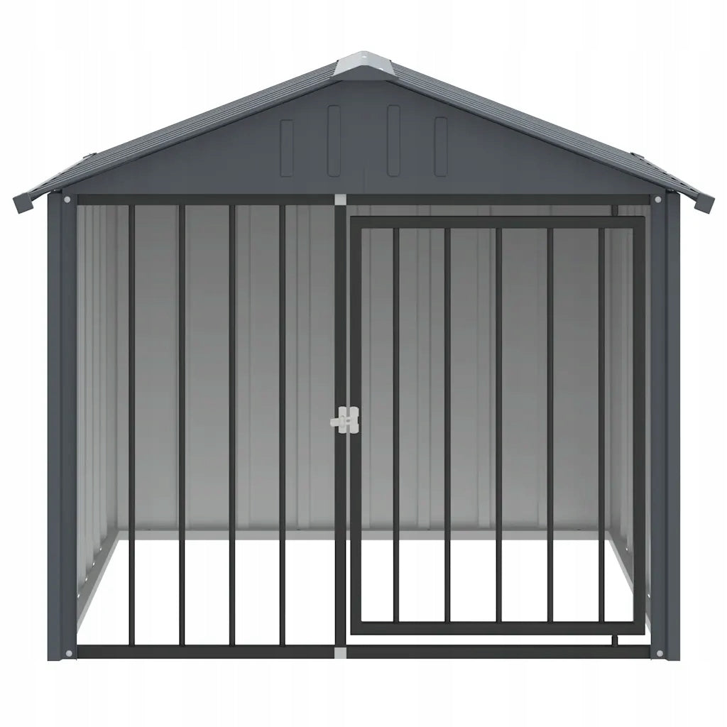 Covered dog playpen in galvanized steel, black, 117x103x102 cm Manufacturer code G1041655