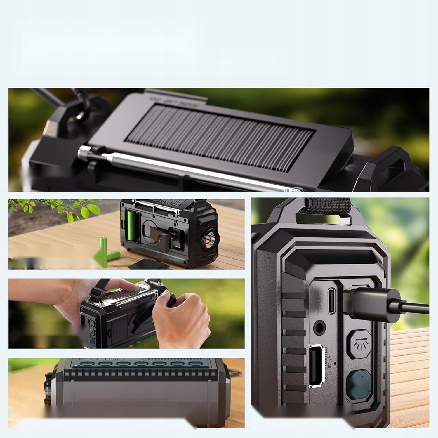 Crank Portable Power Battery Flashlight Alarm Light Sauce Manufacturer code 5908107474609