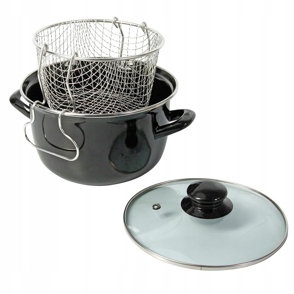 Crealys 545413 air fryer enamelled steel black Ø26 cm basket