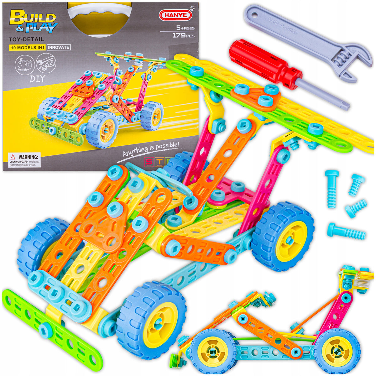 Creative Building Blocks for Children 10in1 VEHICLES FOR TWISTING 179 el