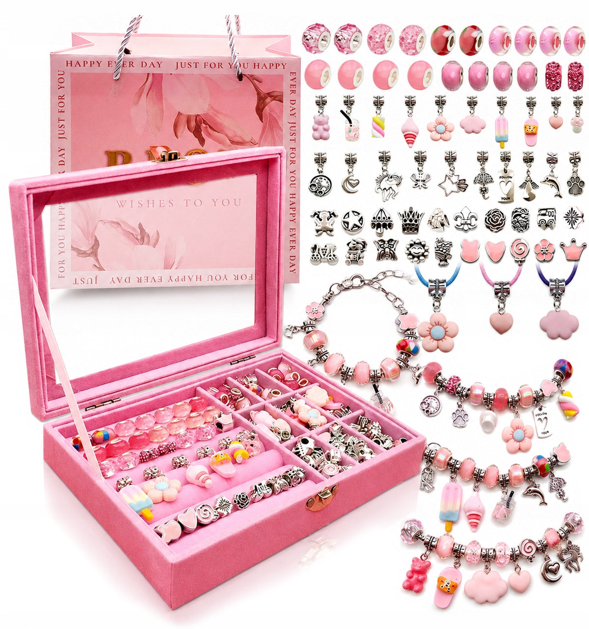 Creative Jewelry Making Set Charms Bracelets for Kids