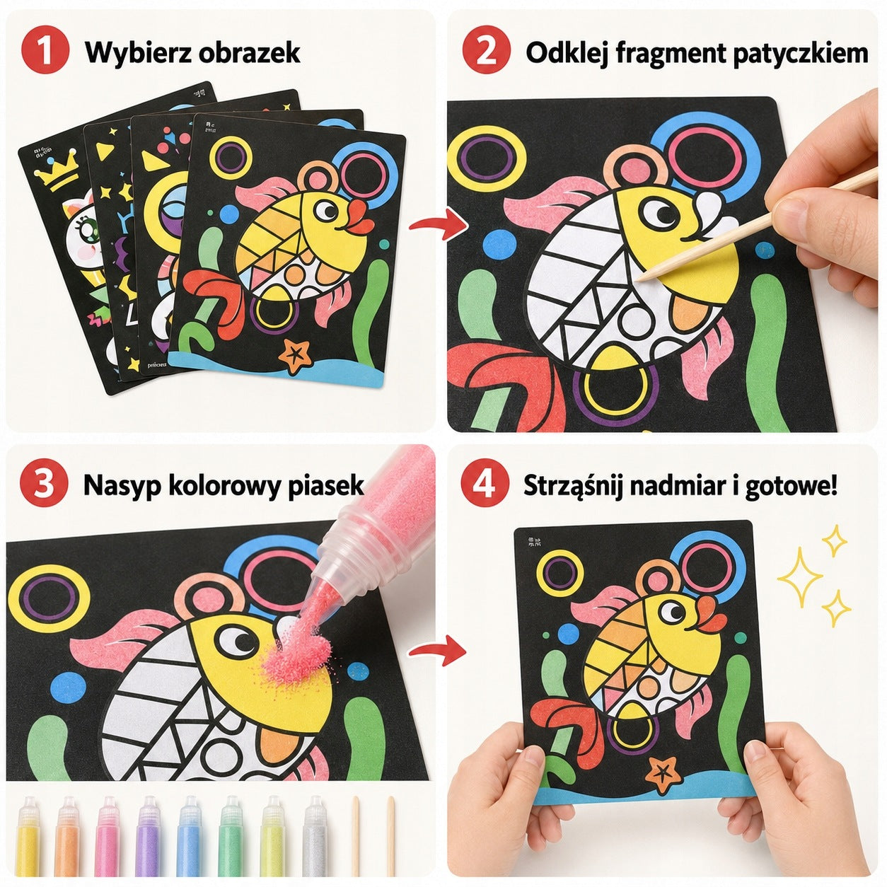 Creative Painting Kit Sand 30 Colors 74 Pictures DIY Gift Manufacturer code Kreatywny Piasek 30 Kolorów 74 Obrazki DIY