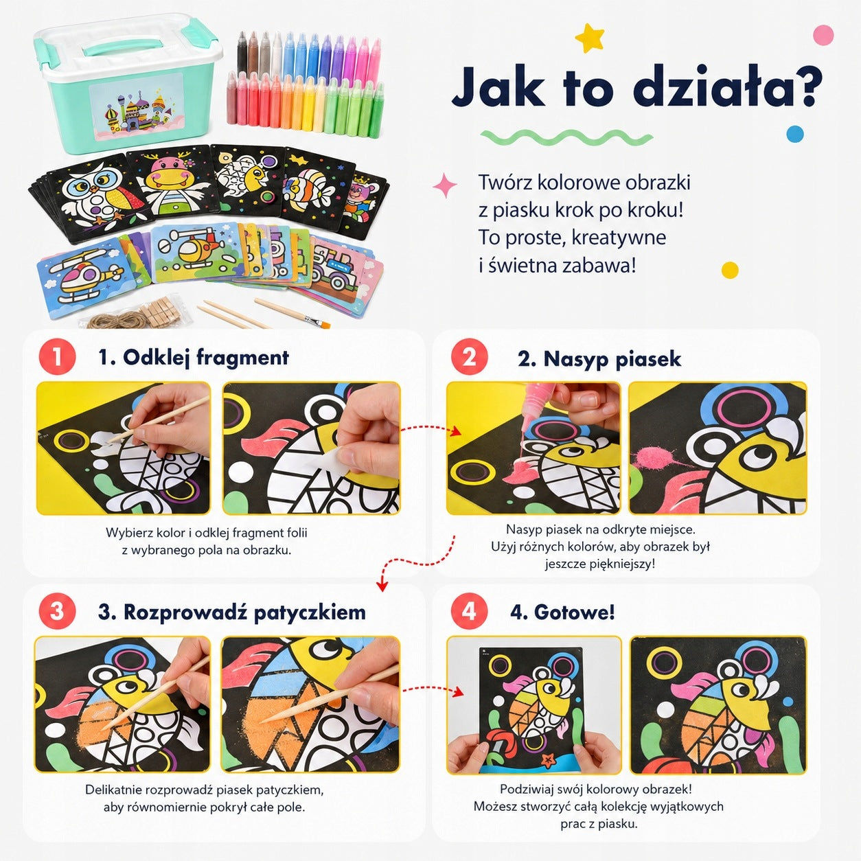 Creative Painting Kit Sand 30 Colors 74 Pictures DIY Gift Packaging status original