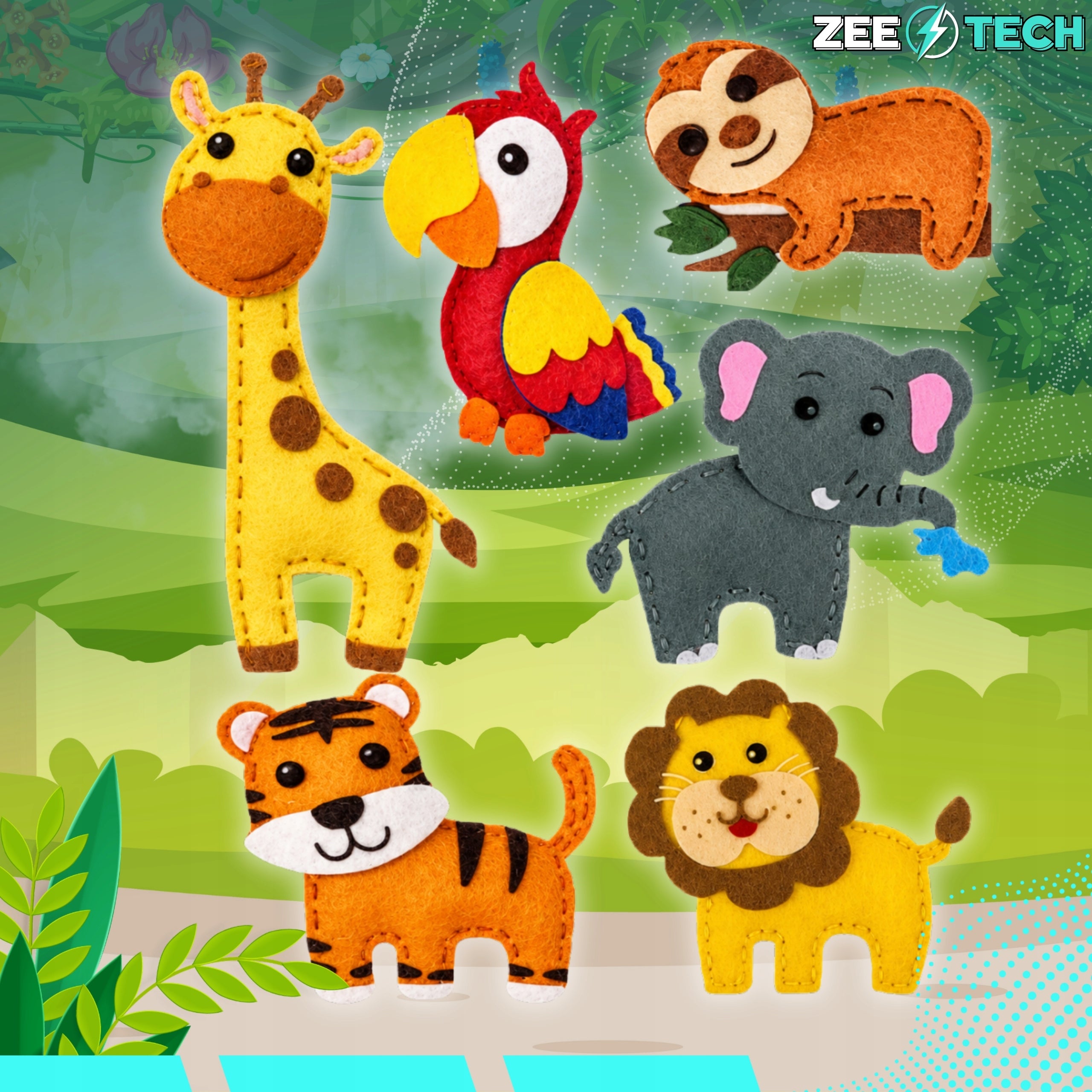 Creative Sewing Kit for Kids Felt Animal Learning DIY Gift Packaging status original