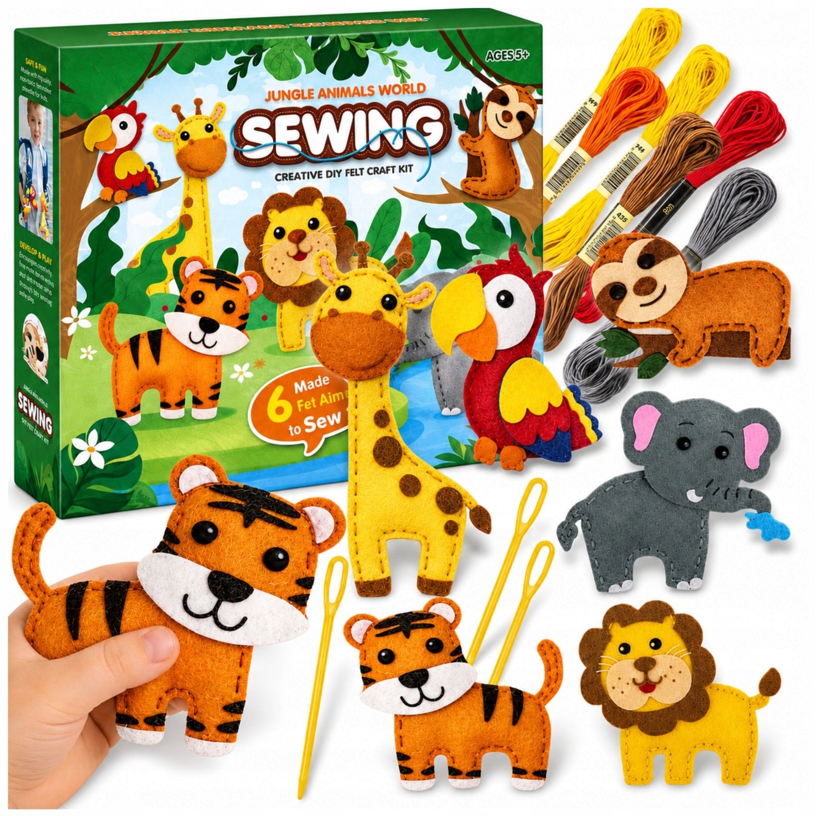 Creative Sewing Kit for Kids Felt Animal Learning DIY Gift