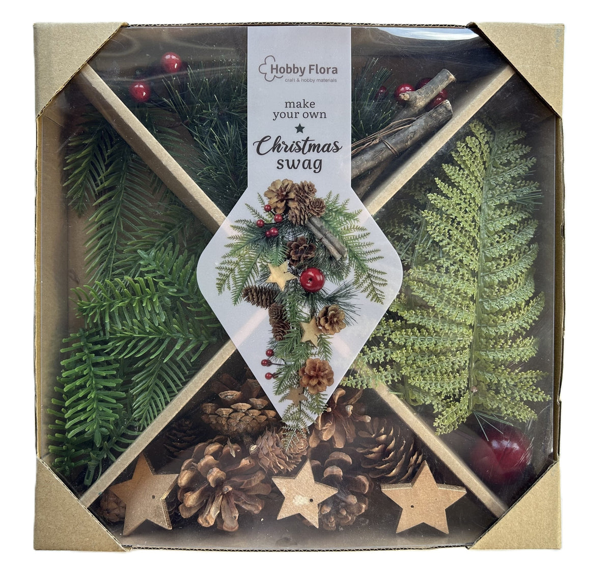 Creative set. Make a wreath for the holidays. Decoration ornament Wreath