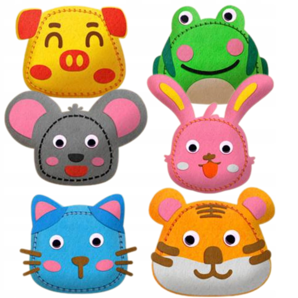 Creative set for learning to sew educational montessori different animals felt Packaging status original