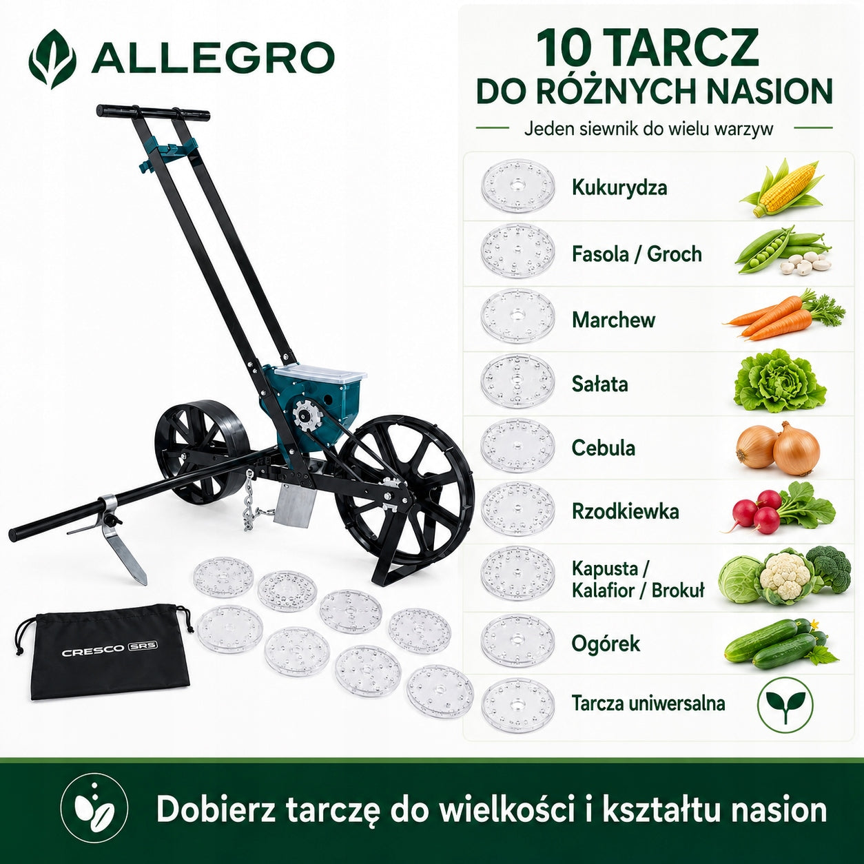 Cresco SRS manual point seed drill for vegetables 10 discs Packaging status original